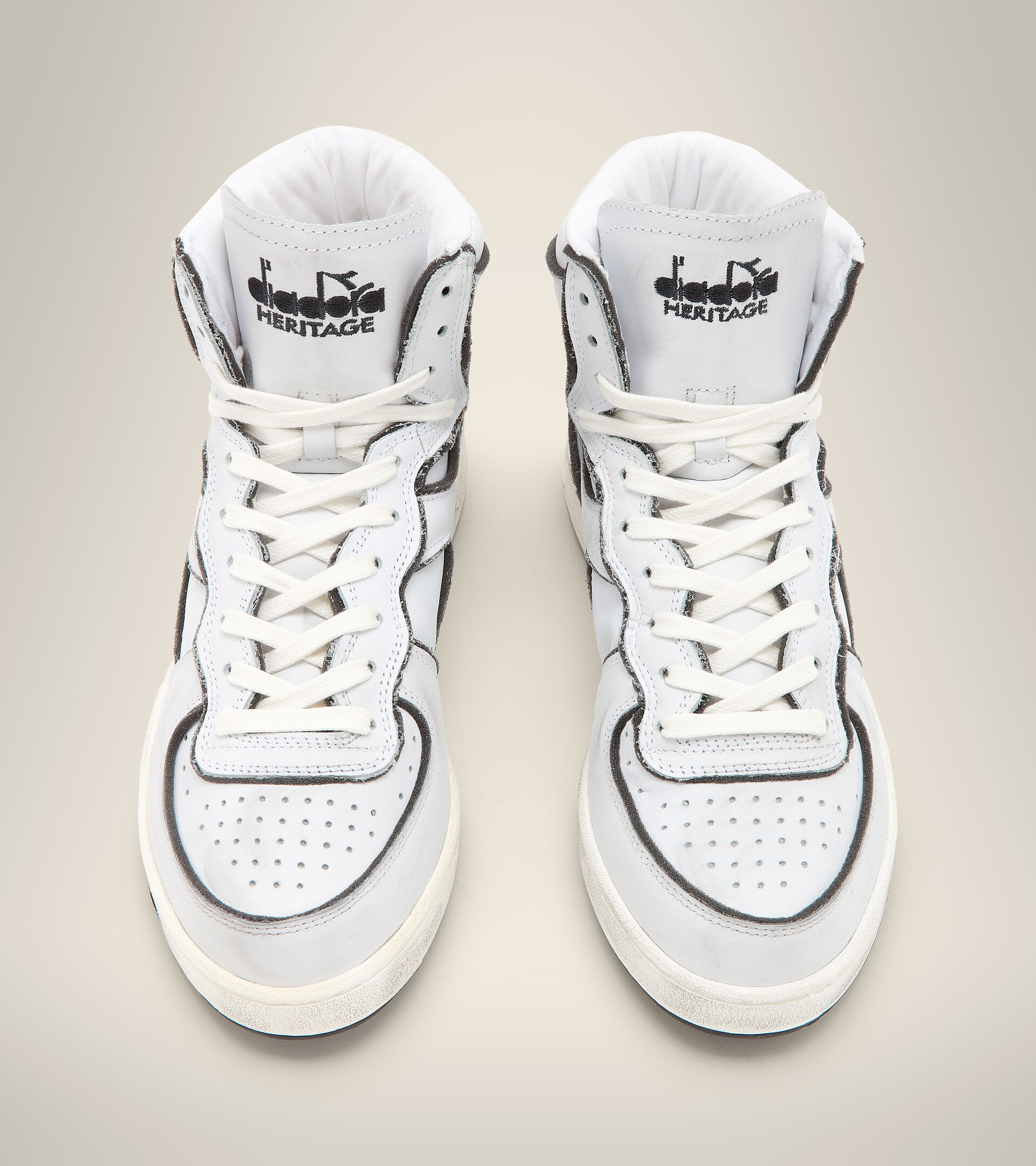 Heritage shoes - Unisex MI BASKET FRAME USED WHITE/WHITE/BLACK - Diadora