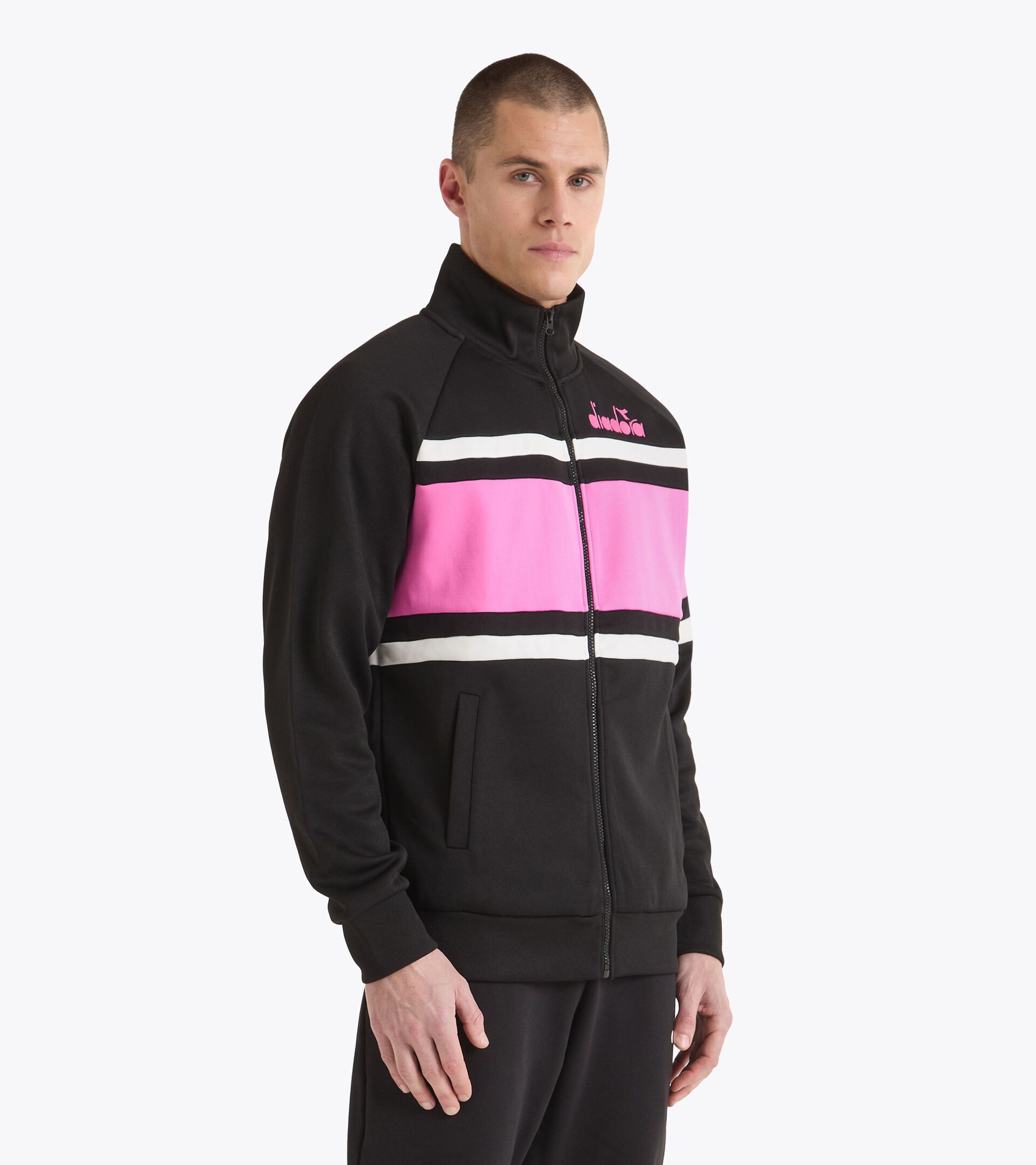 Sportjacke im 80er-Jahre-Stil - Für alle Geschlechter JACKET 80S SCHWARZ - Diadora