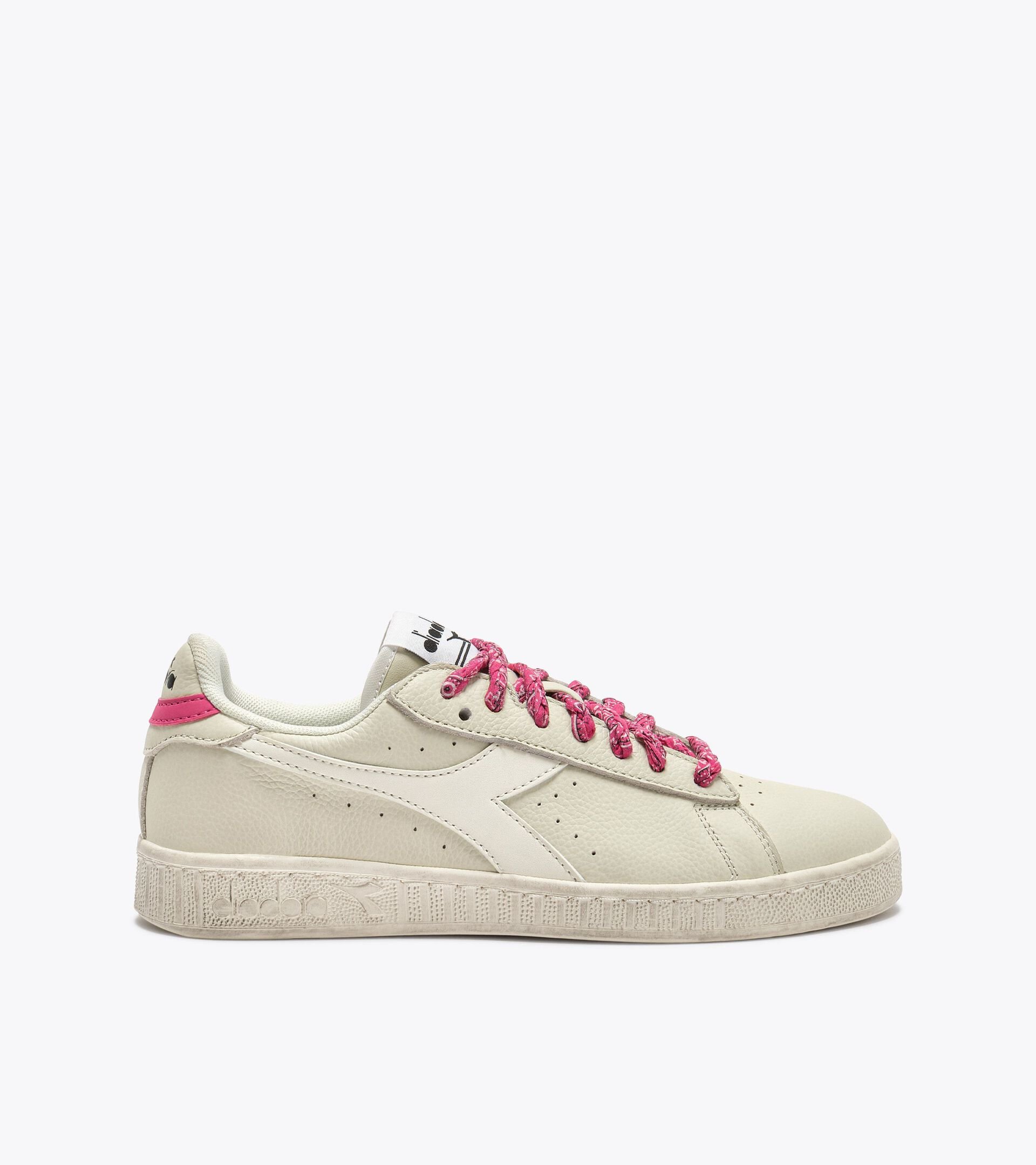 Retro-Tennis-Sneaker - Damen
 GAME LOW WAXED PAISLEY WN BIANCO/ROSA MAGENTA - Diadora