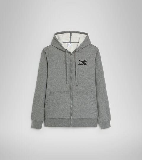 HOODIE FZ CORE, GRIS OSCURO MELANGE Sudadera con capucha - Hombre HOODIE FZ CORE GRIS OSCURO MELANGE - Diadora