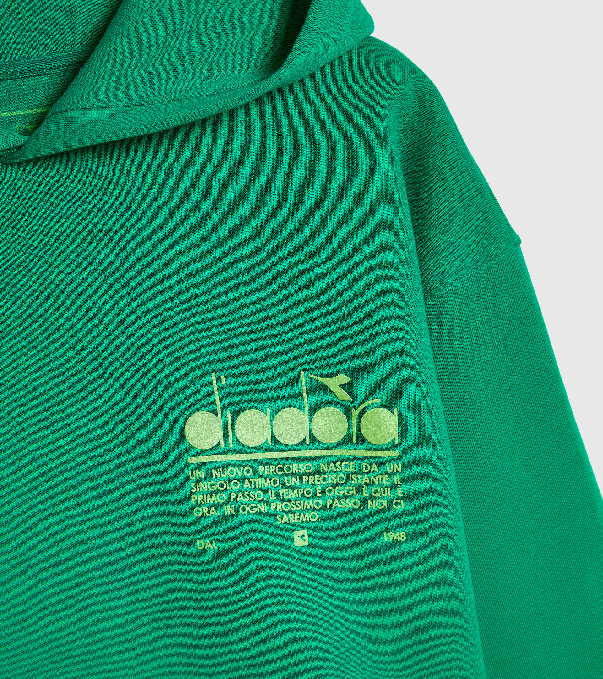 Sweatshirt mit Kapuze aus aufgerauter Baumwolle - Unisex HOODIE MANIFESTO FROHLICHGRUN - Diadora