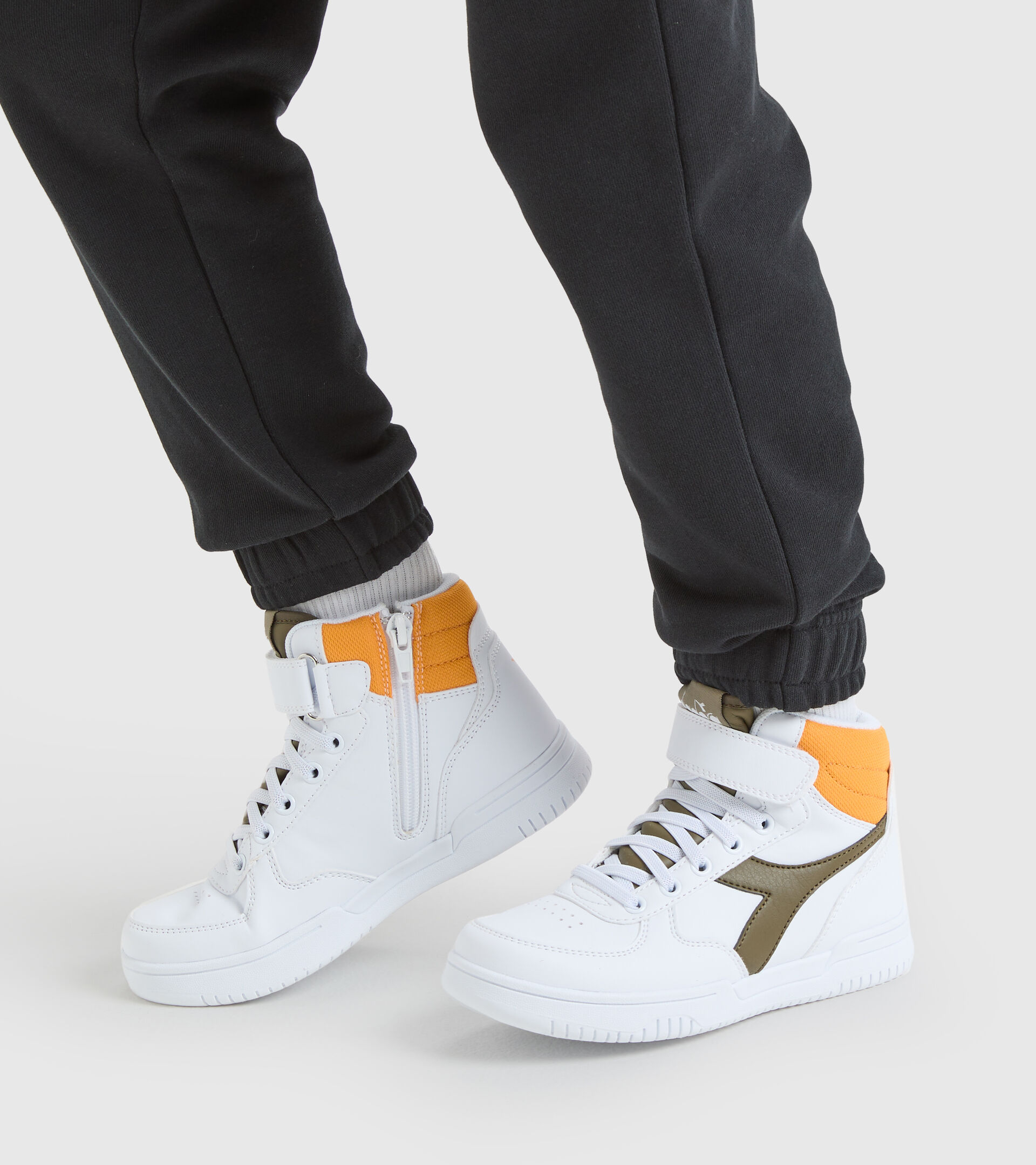Sportschuh - Kinder 4-8 Jahren RAPTOR MID PS WEISS/DUNKELOLIV - Diadora