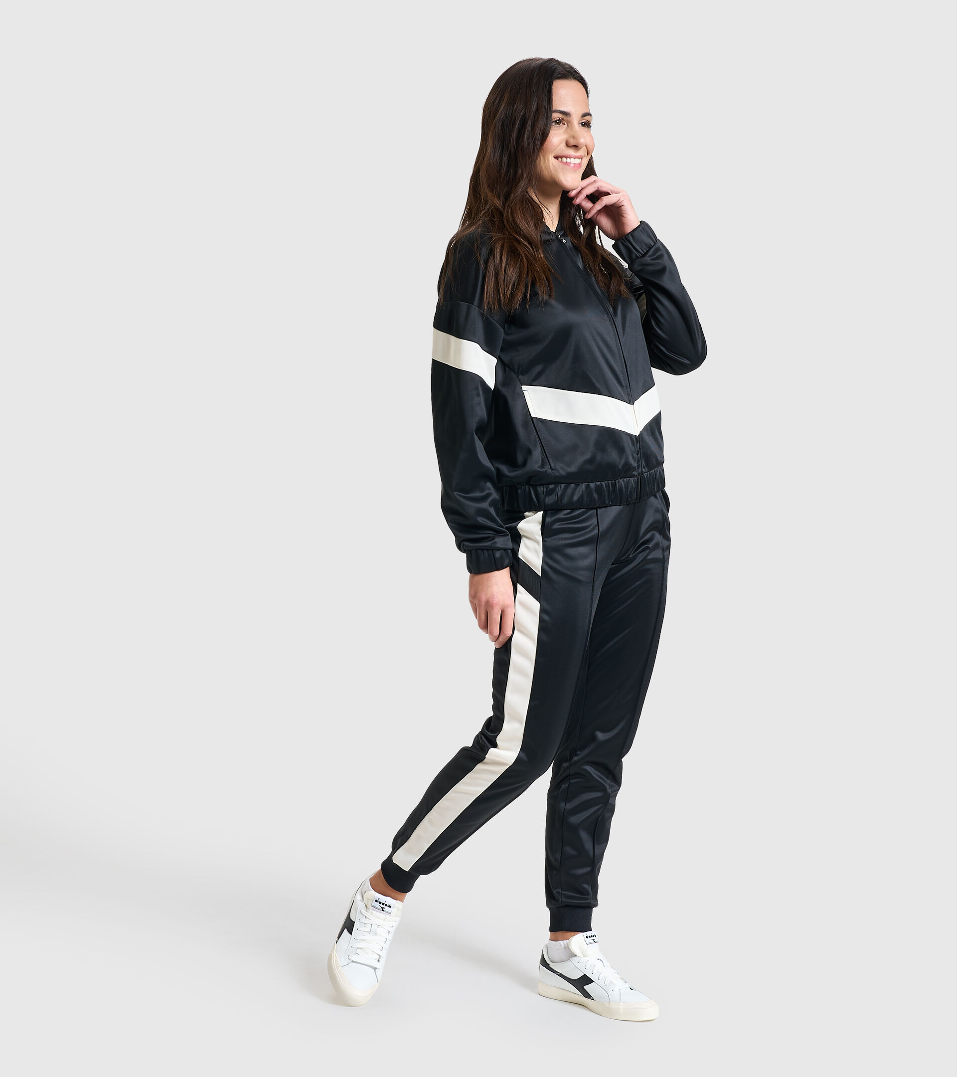Tracksuit - Women L.TRACKSUIT FZ CHROMIA BLACK - Diadora