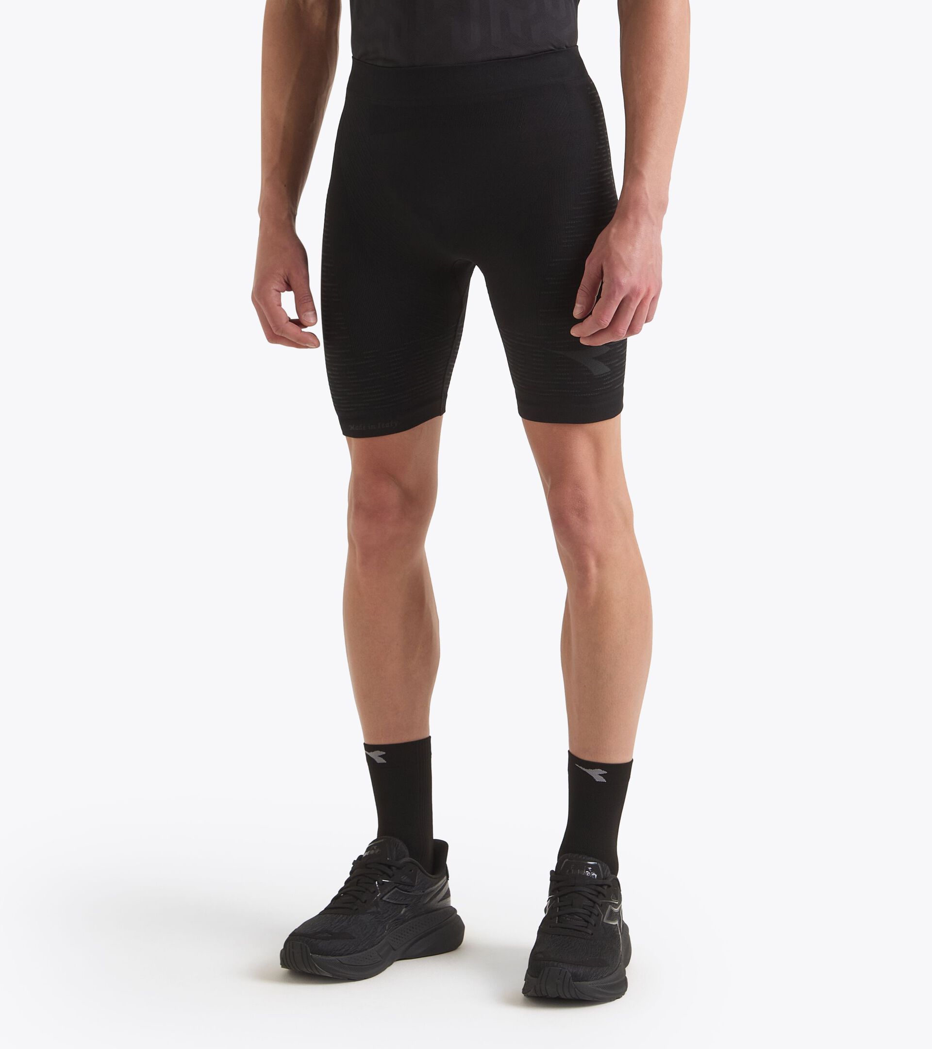 Technical shorts for temperature control - Running - Men’s STRATOUNO HALF-TIGHT BLACK - Diadora