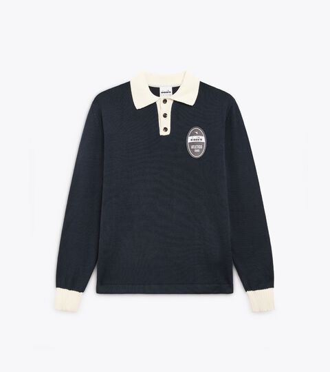 POLO LS LEGACY, BLUE DENIM Long-sleeved Legacy polo - Made in Italy - All-gender POLO LS LEGACY BLUE DENIM - Diadora