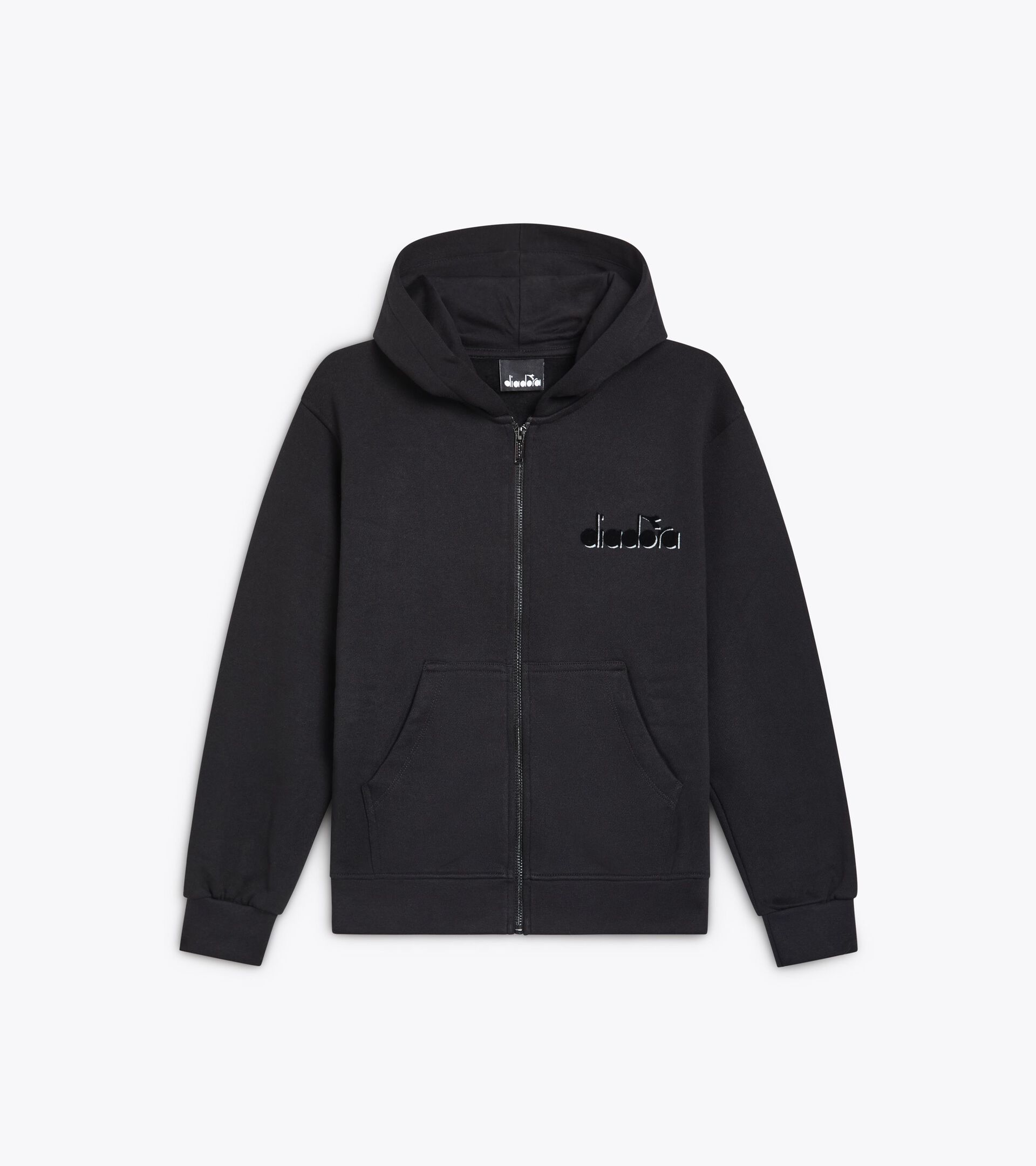 Felpa con cappuccio e zip - Ragazza JG. HOODIE FZ FREGIO NERO - Diadora