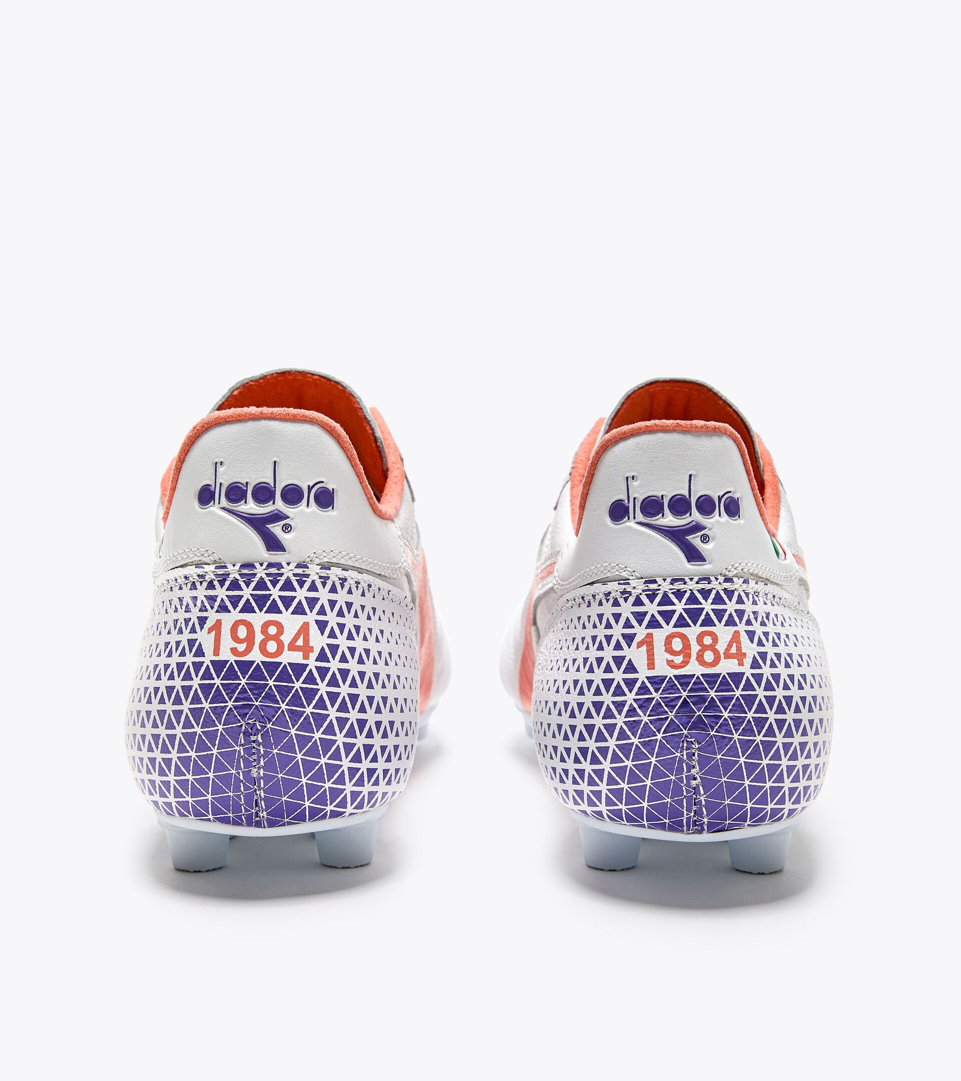 Calcio boots for firm grounds - Made in Italy - Gender Neutral BRASIL ITALY OG GR LT+ MDPU WHITE/FRESH SALMON - Diadora