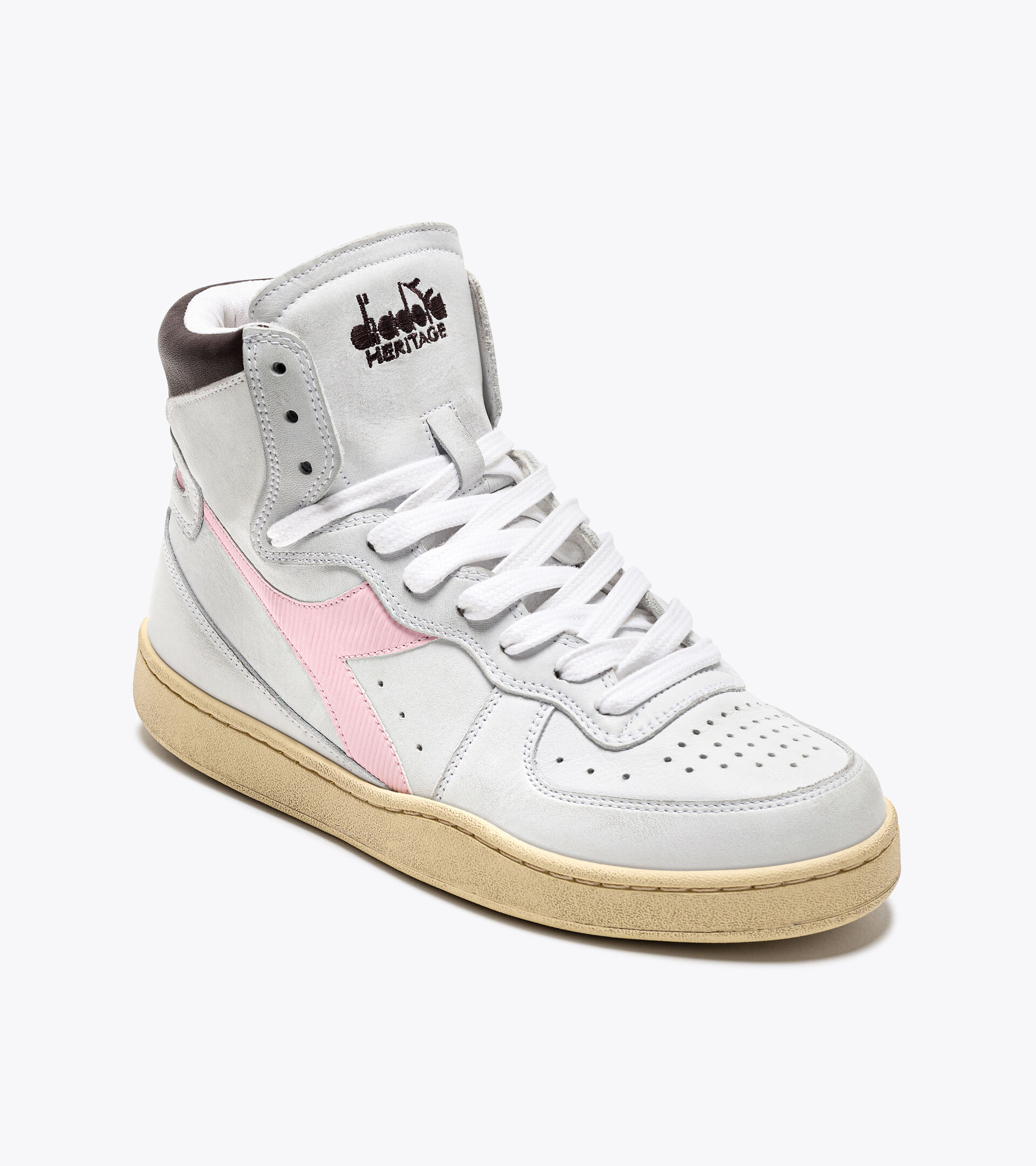 Heritage shoe - Gender Neutral MI BASKET USED WHITE/PARFAIT PINK - Diadora