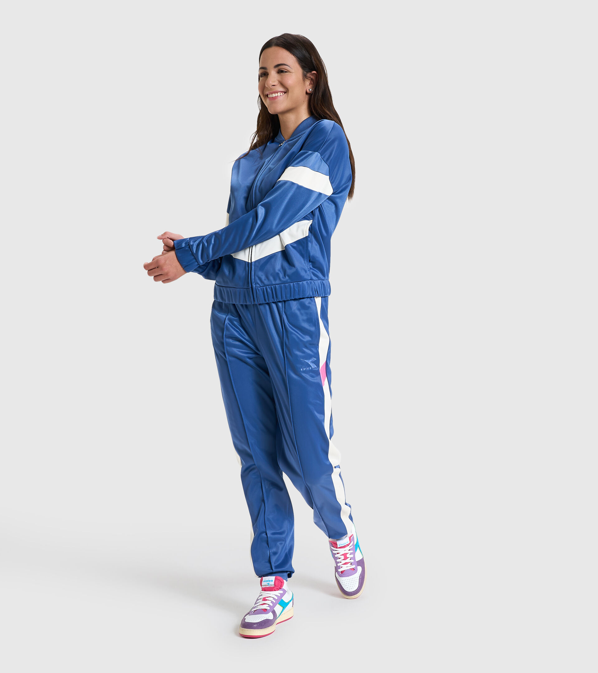 Tracksuit - Women L.TRACKSUIT FZ CHROMIA BIJOU BLUE - Diadora