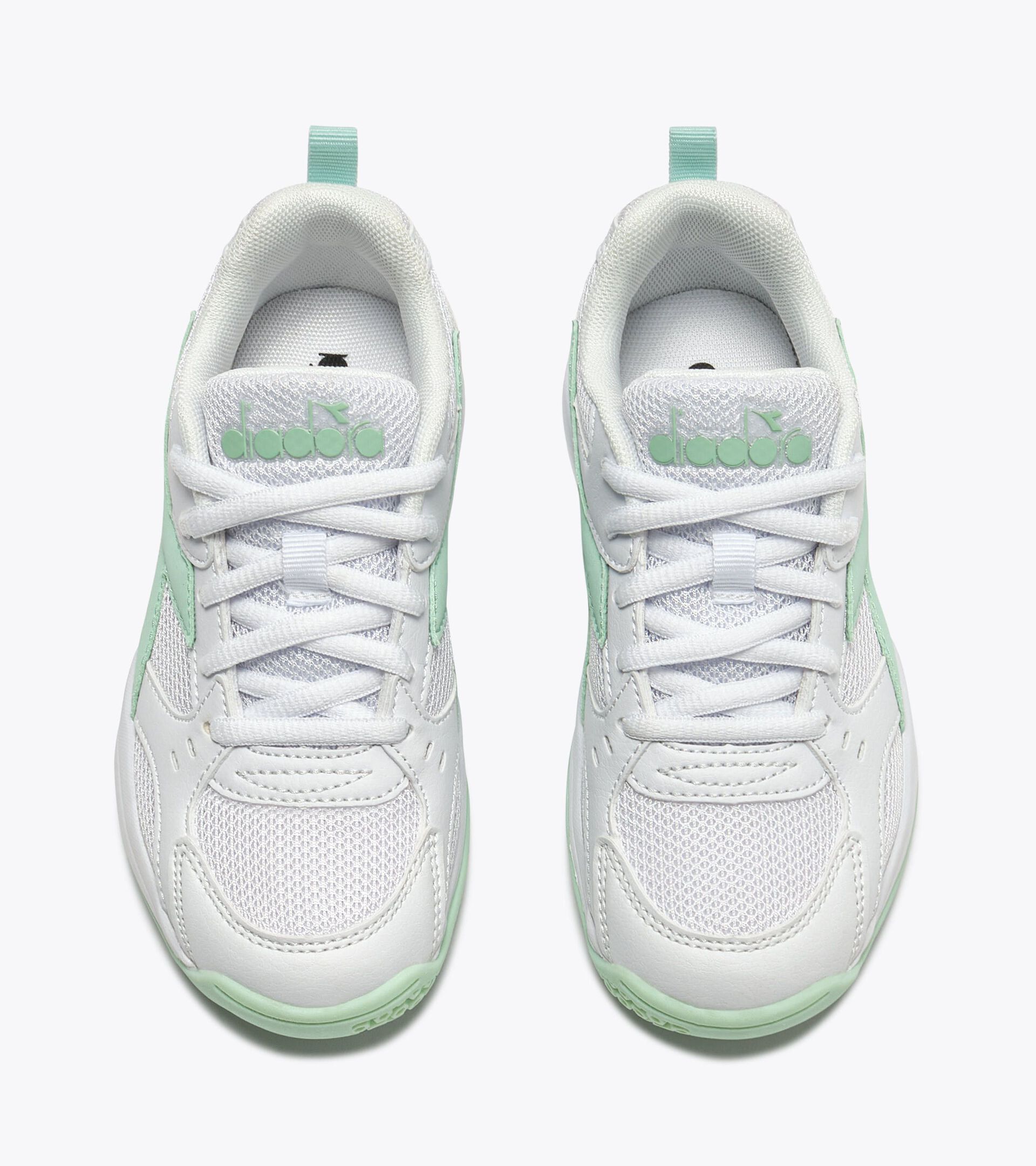 Tennis shoe for firm grounds or clay courts - Entry level - Kids
 S. CHALLENGE 6 SL JR WHITE/BAY - Diadora