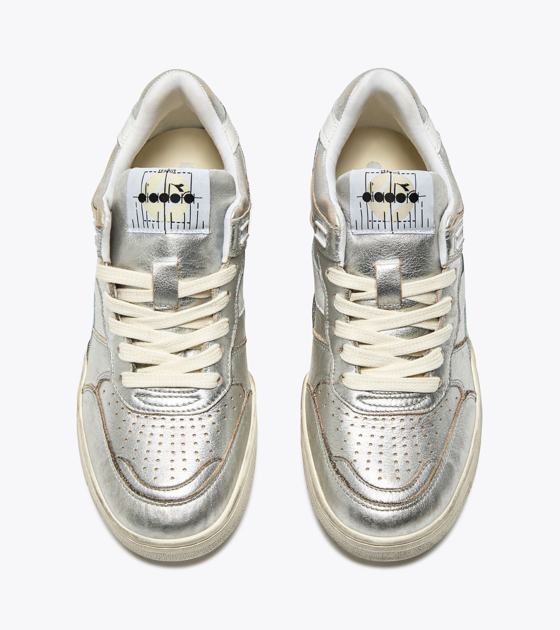 Heritage leather sneaker - Women’s B.560 METALLIC WN WHITE - Diadora