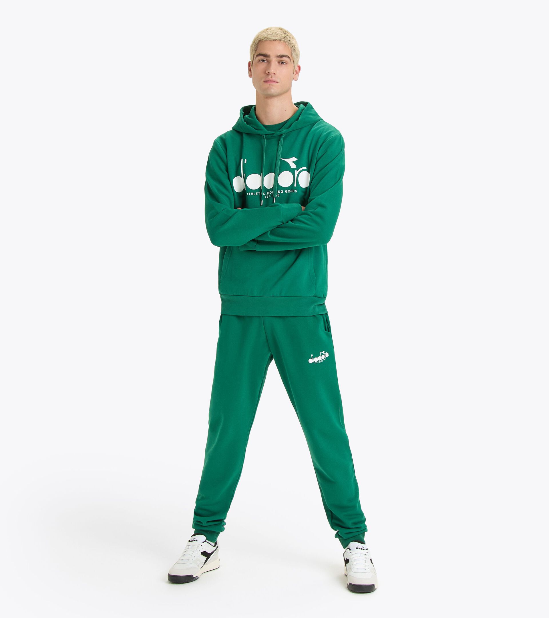 Sweatshirt mit Kapuze im Colorblock - alle Geschlechter HOODIE LOGO AVENTURIN - Diadora