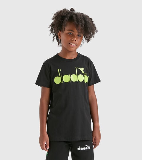 Camiseta negra - Niño JB.T-SHIRT D NERO/VERDE LIME - Diadora