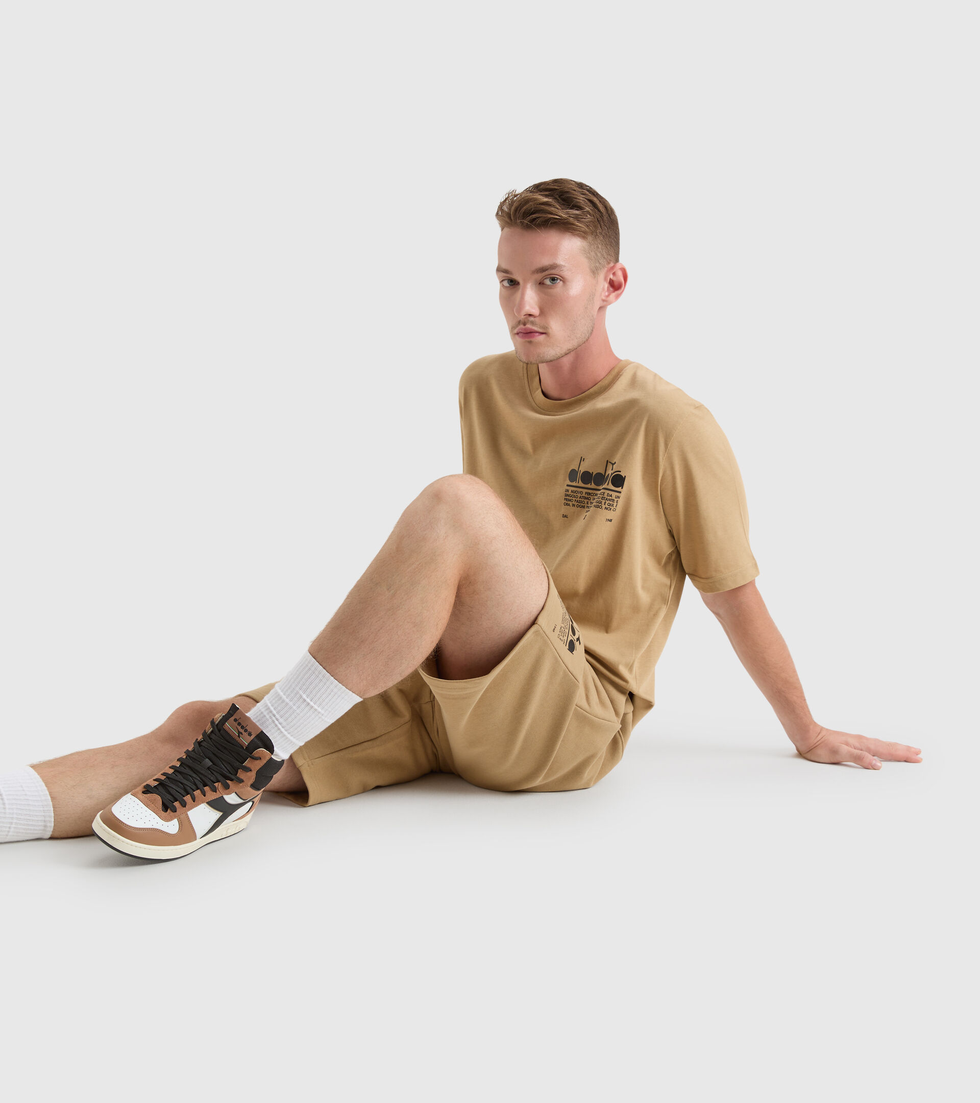 Cotton T-shirt - Unisex T-SHIRT SS MANIFESTO BEIGE TAN - Diadora