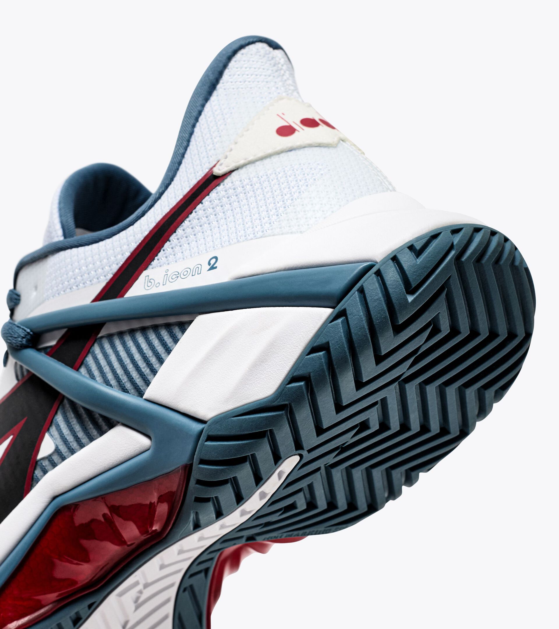 Tennis shoes for hard surfaces or clay - Men B.ICON 2 AG WHITE/OCEANVIEW/SALSA - Diadora