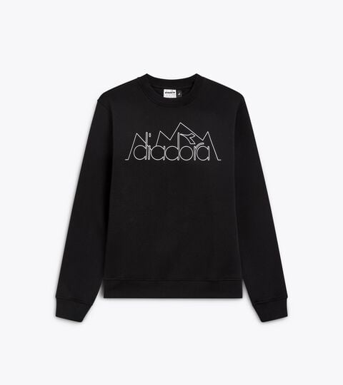 SWEATSHIRT CREW ROUTE, BLACK Sporty sweatshirt - All-Gender SWEATSHIRT CREW ROUTE BLACK - Diadora