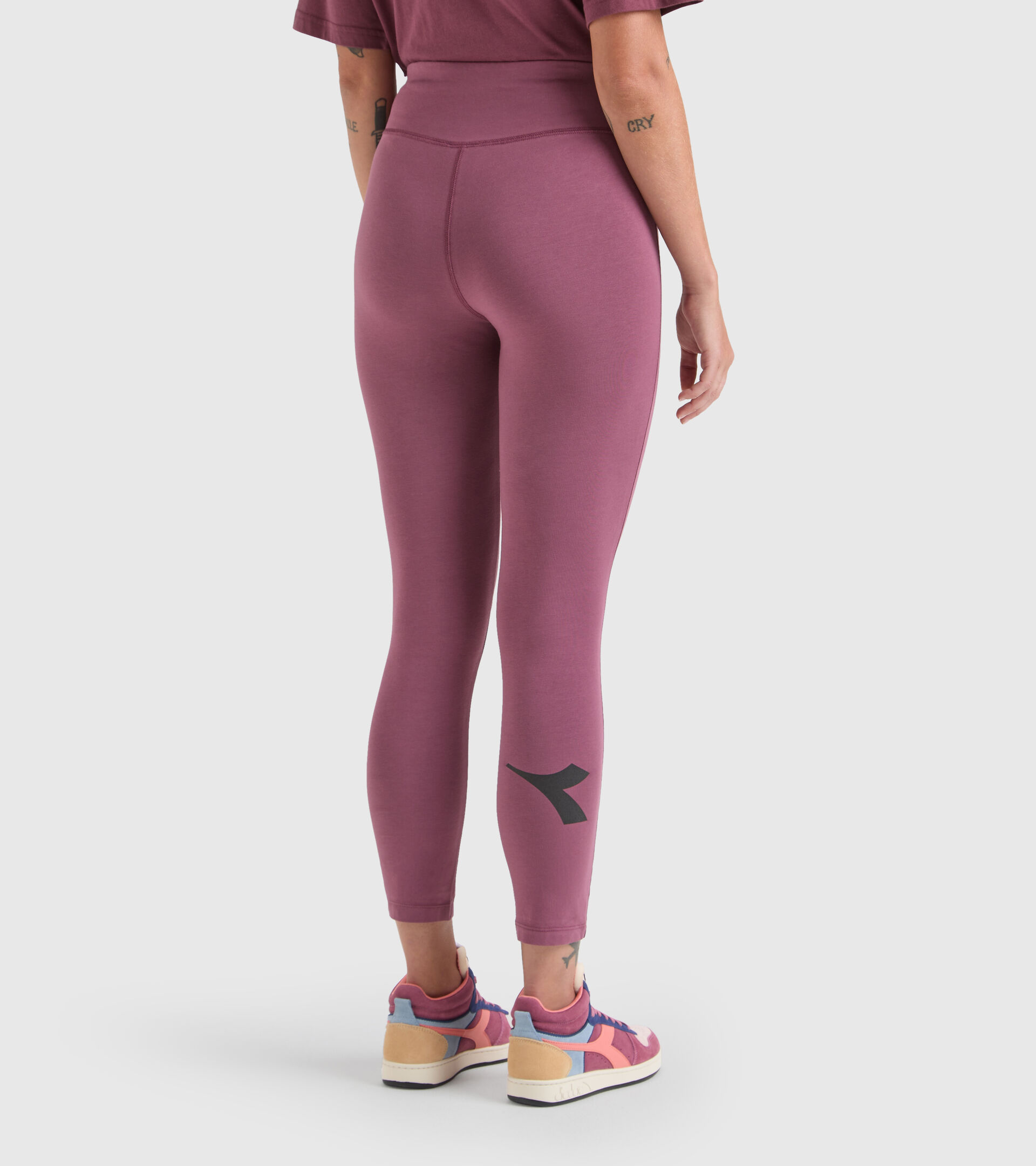 Stretch cotton leggings - Women’s L. LEGGINGS MANIFESTO AFRICAN VIOLET - Diadora