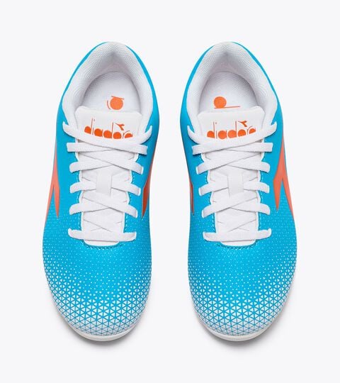 PICHICHI 6 MD JR, BLUE FLUO/WHITE/ORANGE Calcio boots for hard ground - Junior PICHICHI 6 MD JR BLUE FLUO/WHITE/ORANGE - Diadora