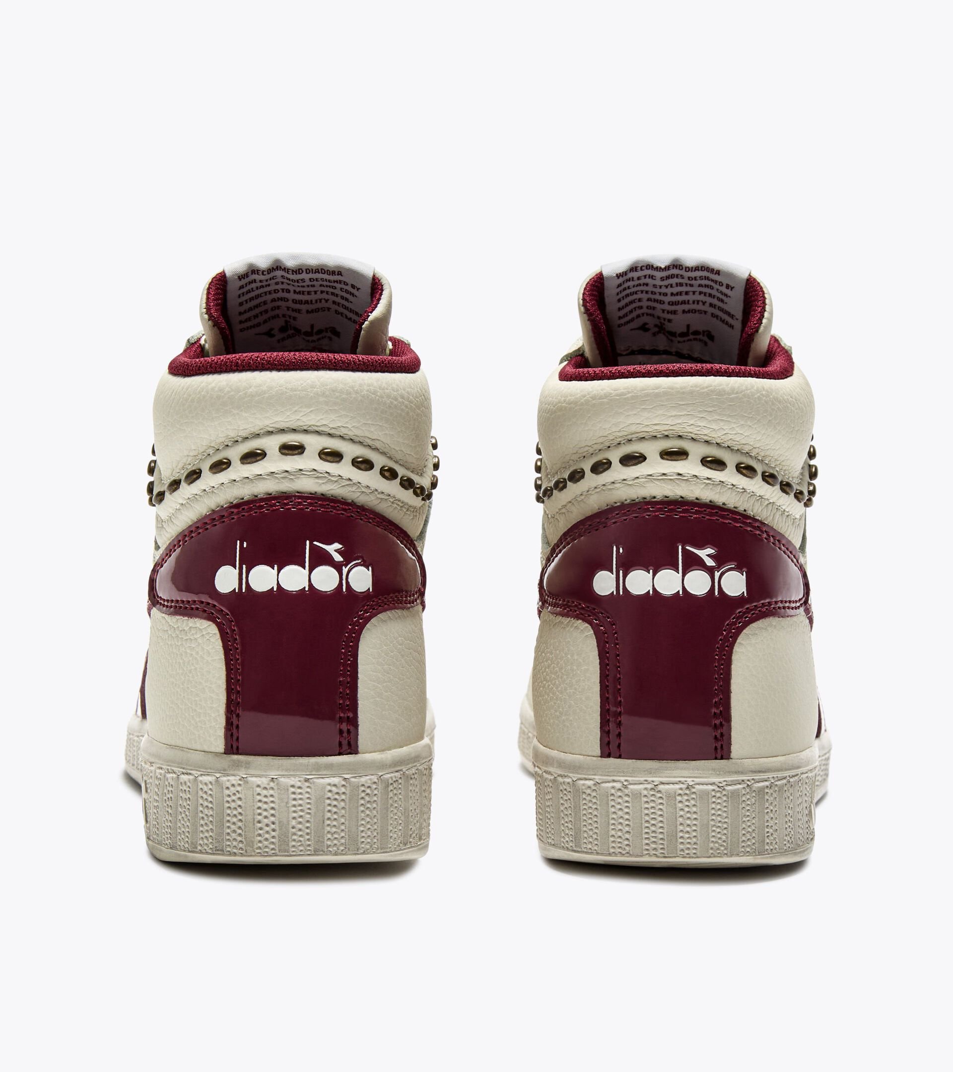 High-top retro-tennis sneaker - Women’s GAME L HIGH WAXED STUDS WN POMEGRANATE - Diadora