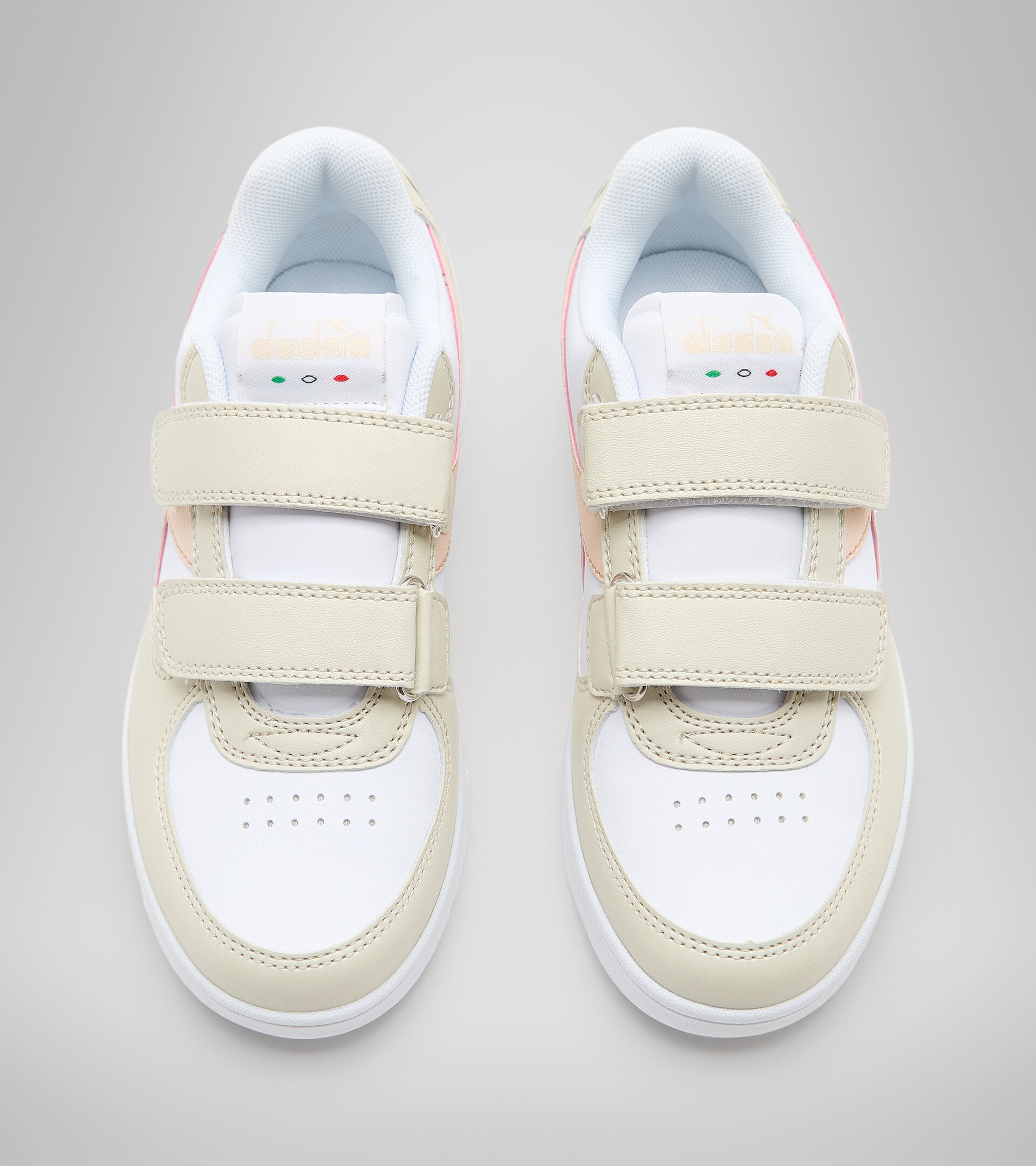 Sports shoes - Kids 4-8 years RAPTOR LOW PS WHITE BONE/PASTEL ROSE TAN - Diadora