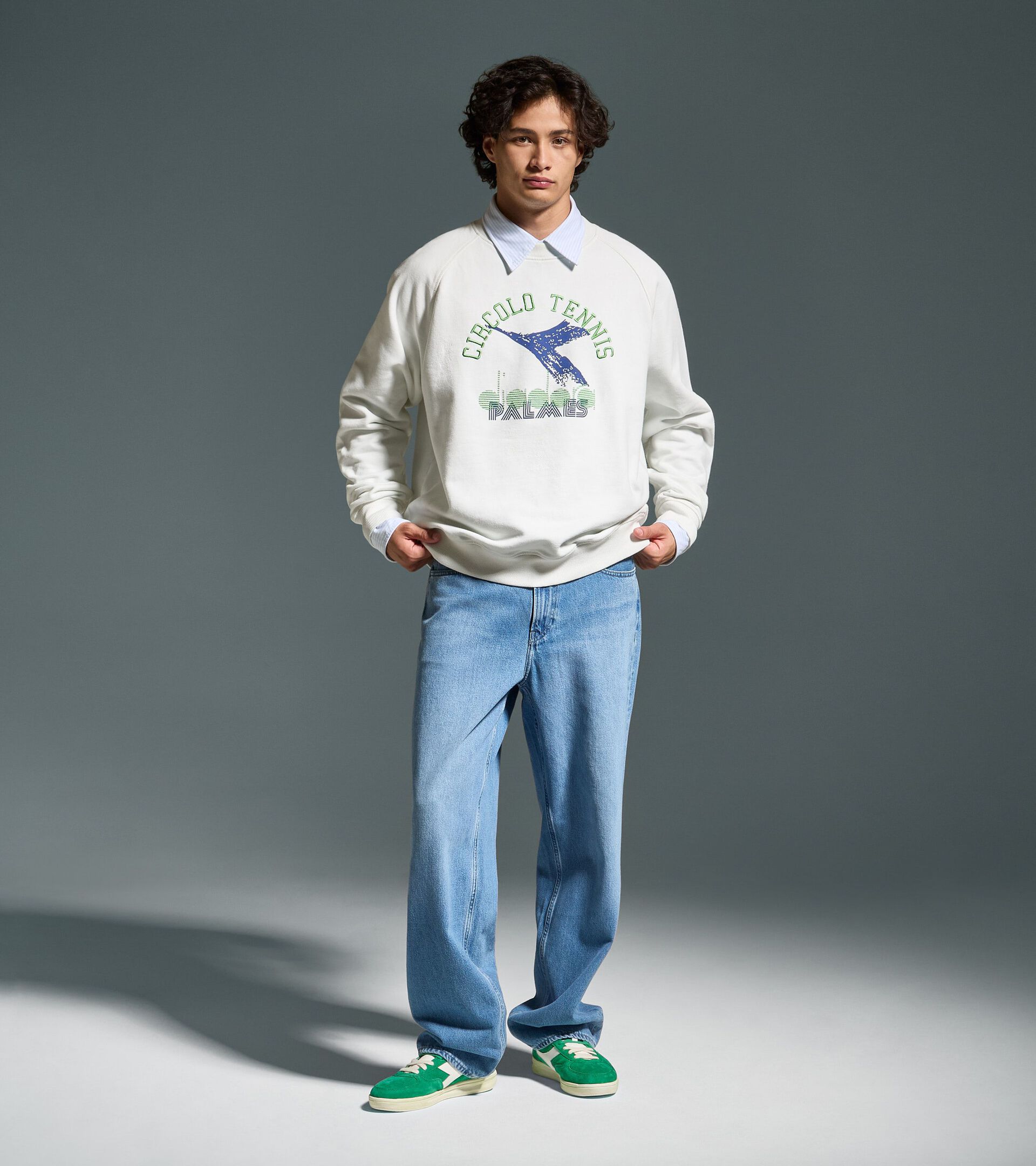 Sweatshirt Crew Legacy - Made in Italy - All-gender SWEATSHIRT CREW LEGACY SNOW WHITE - Diadora