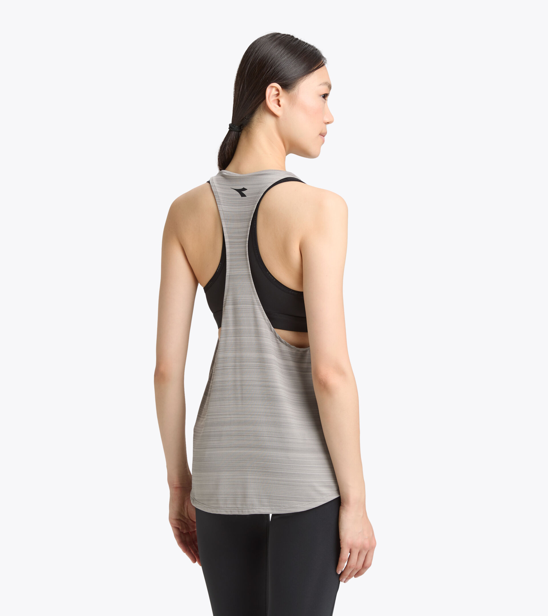 Training top and vest set - Women’s L. DOUBLE TANK BE ONE FT SILVER METALIZED - Diadora
