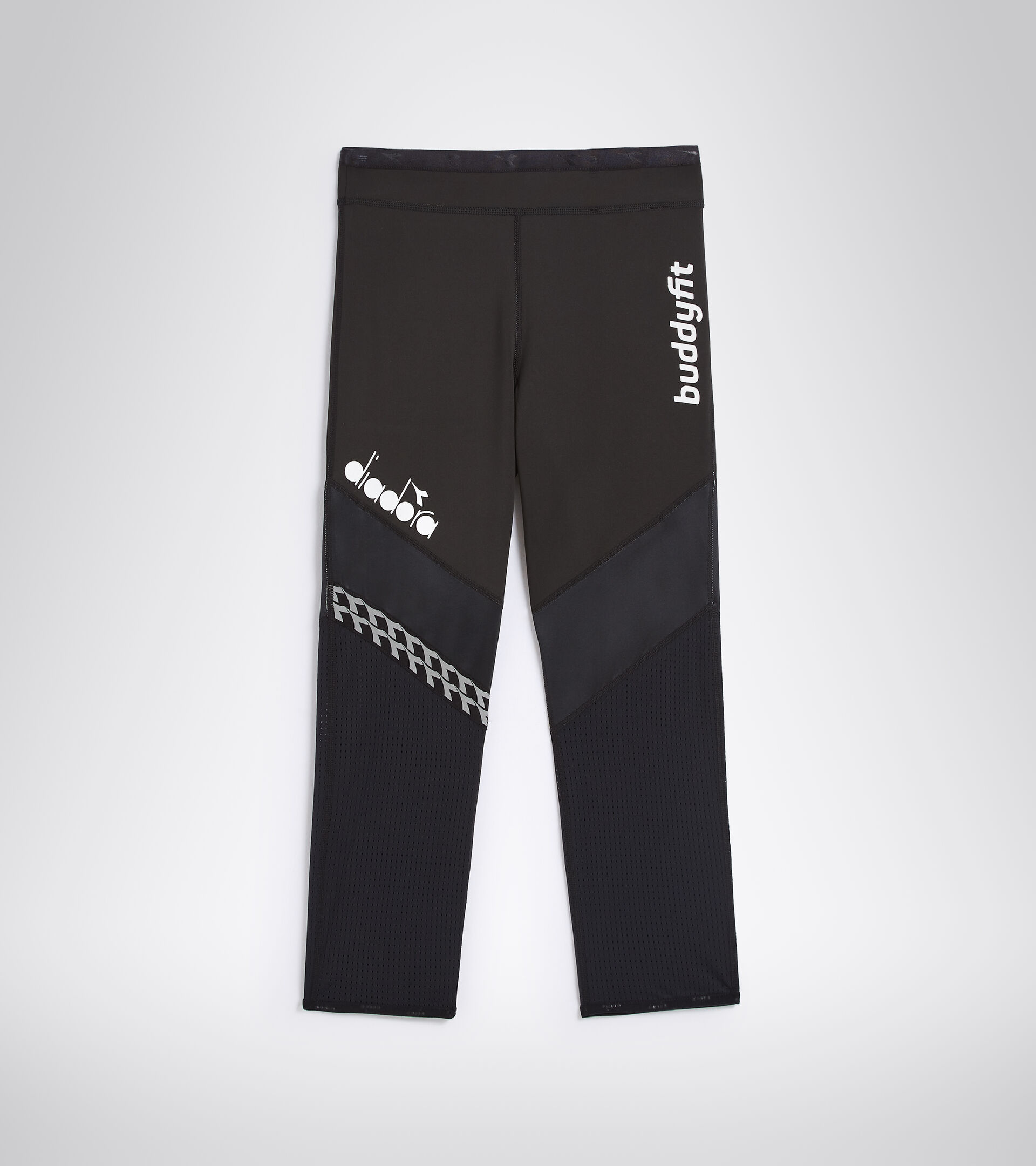 Running leggings - Women L. 6/8 REVERSIBLE TIGHTS BUDDYFIT BLACK - Diadora