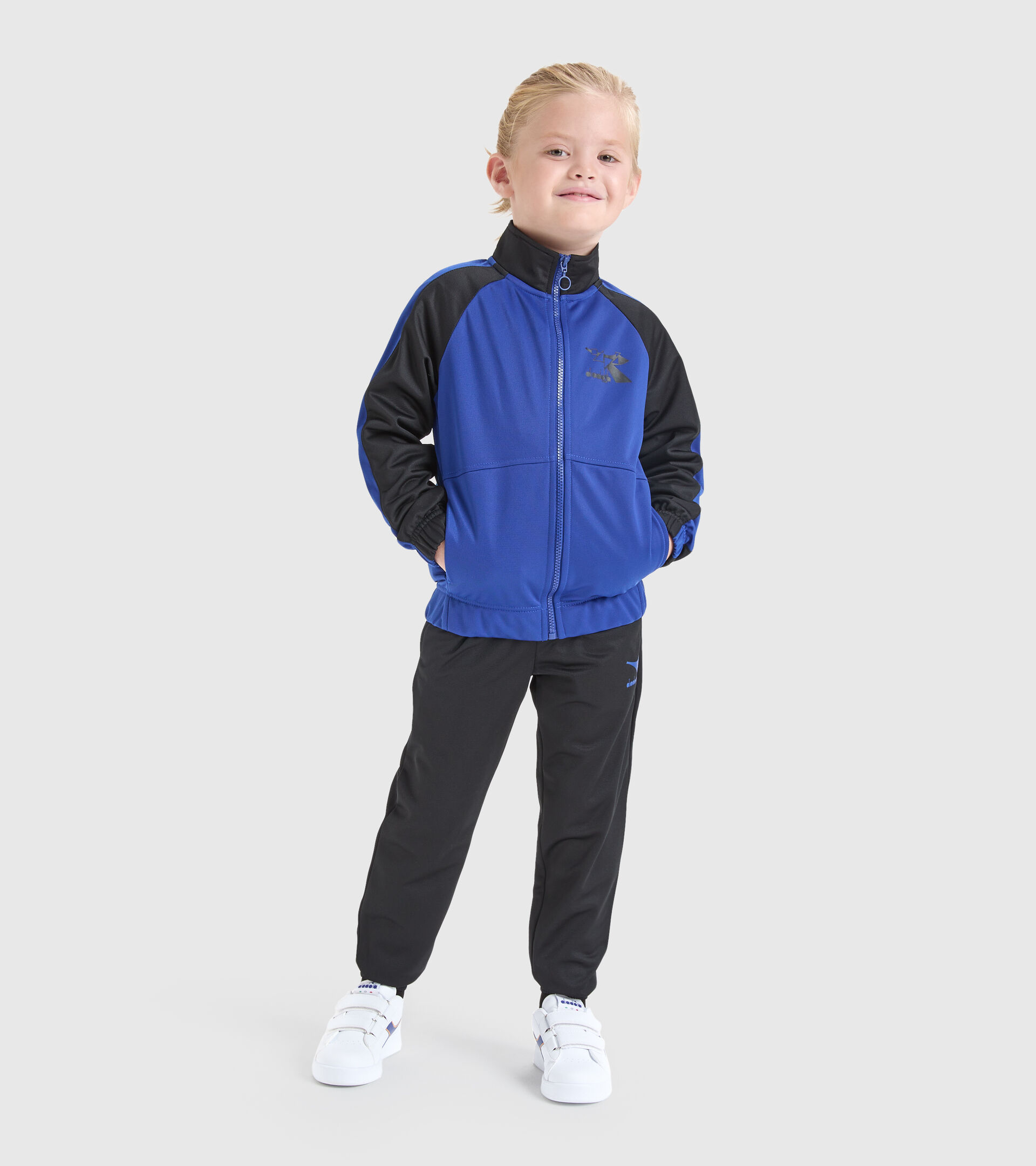 Trainingsanzug - Jungen JB.TRACKSUIT FZ TWISTER SCHWARZ - Diadora