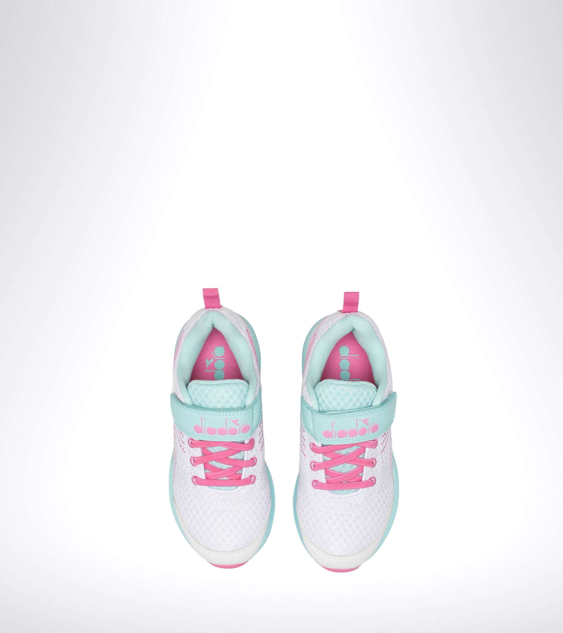 Chaussures de running - Unisexe enfant FLAMINGO 6 JR BLANC/BLEU TEINTE - Diadora