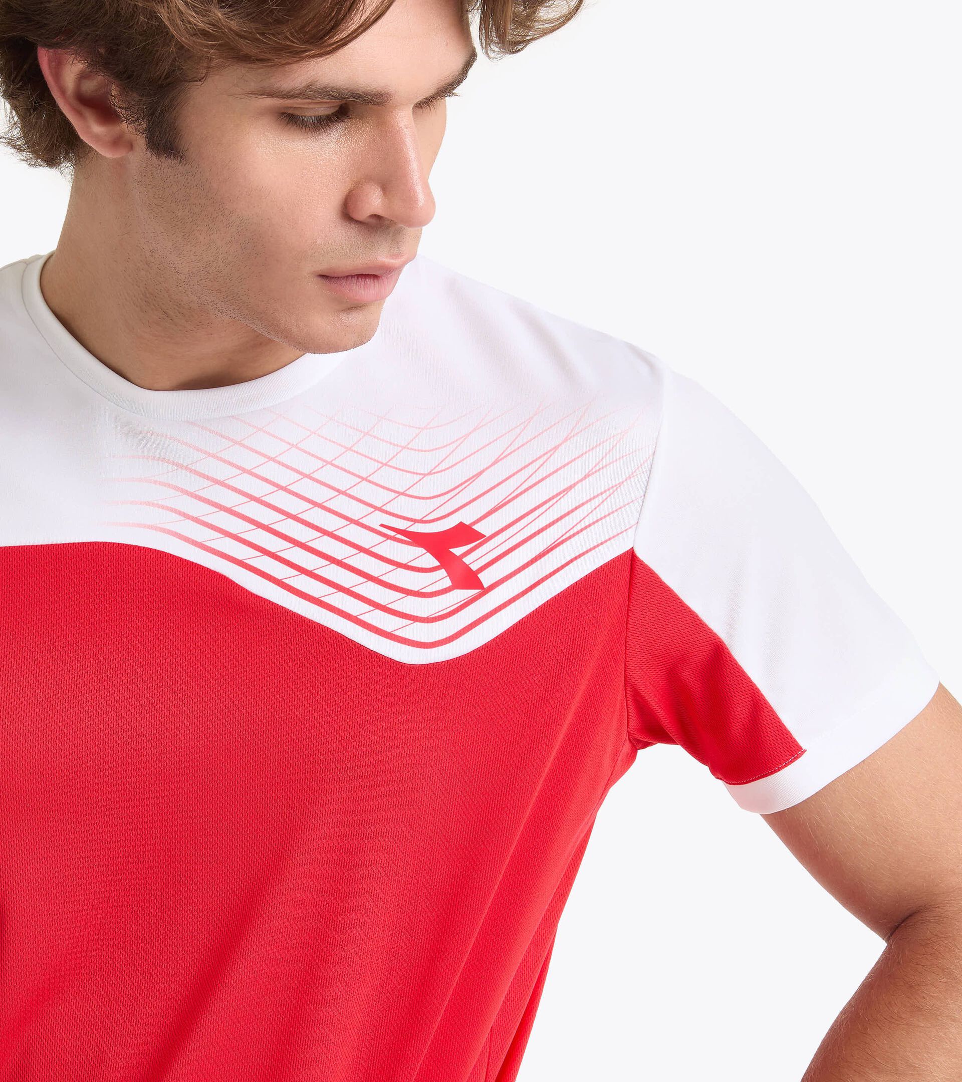 T-shirt de tennis - Homme T-SHIRT COURT ROUGE TOMATE - Diadora