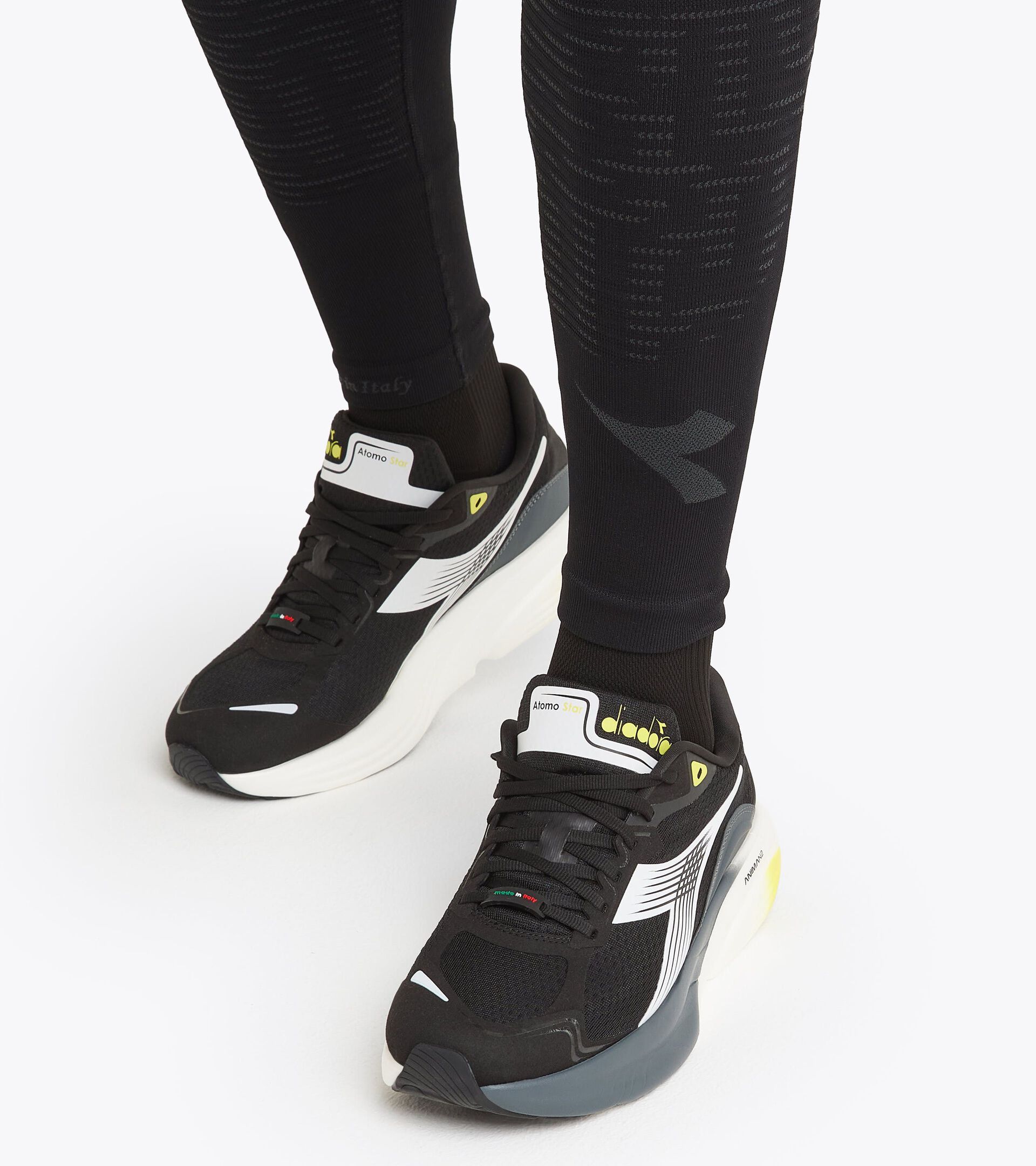 Leggings techniques thermorégulateurs§Running§Homme RUN TIGHTS STRATOUNO NOIR - Diadora