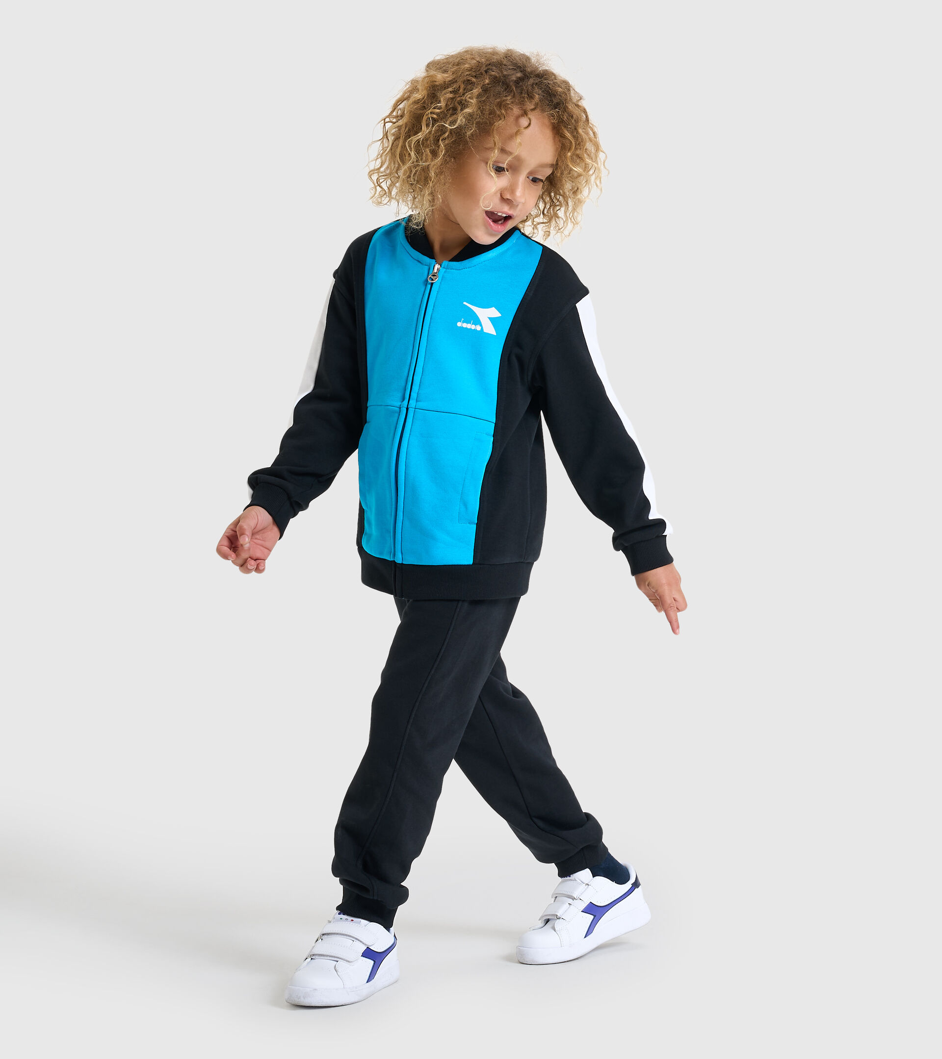 Tracksuit - Kids JB.TRACKSUIT FZ HOOPLA BLACK - Diadora