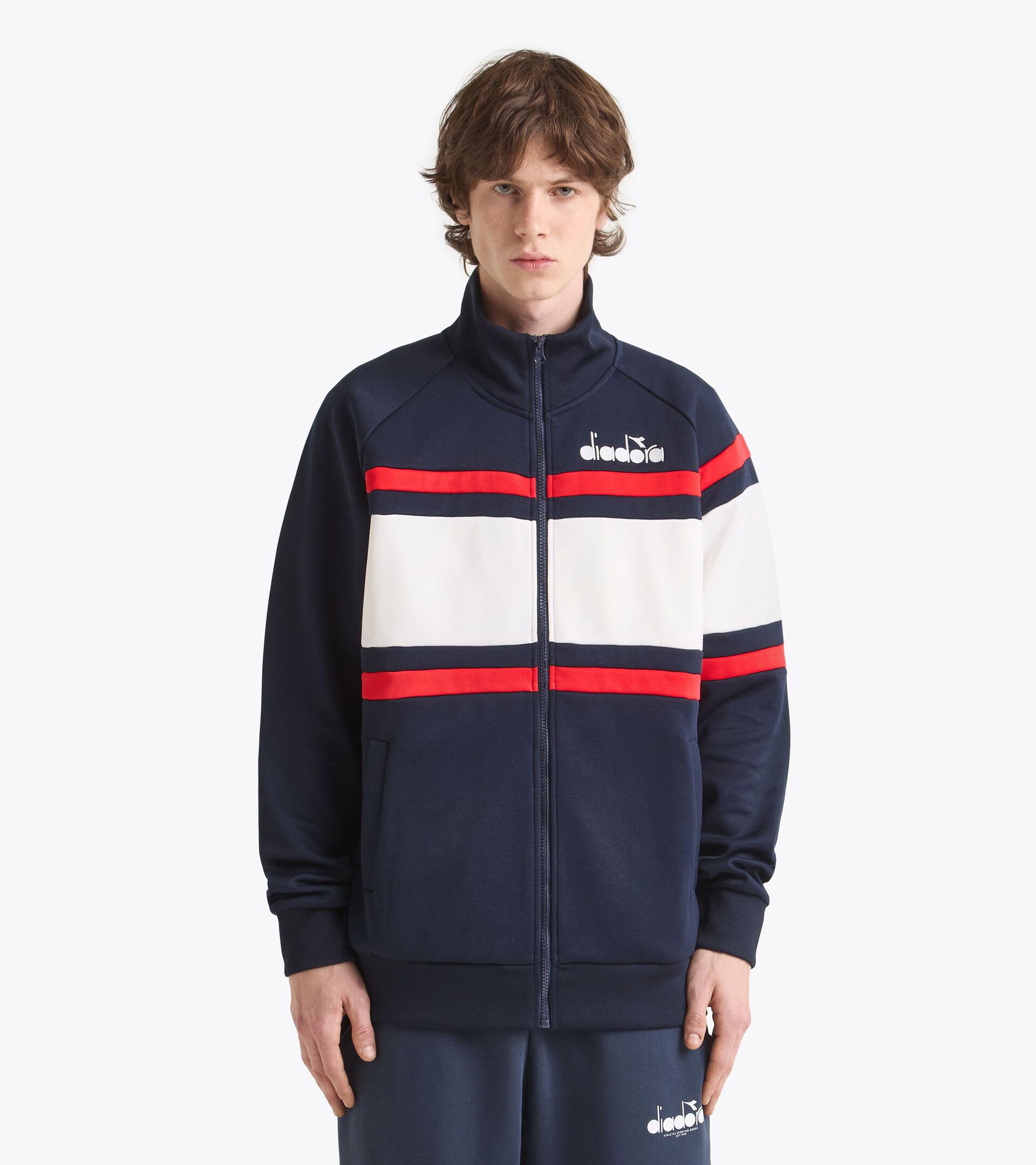 Sportjacke im 80er-Jahre-Stil - Für alle Geschlechter JACKET 80S NACHTSBLAU - Diadora