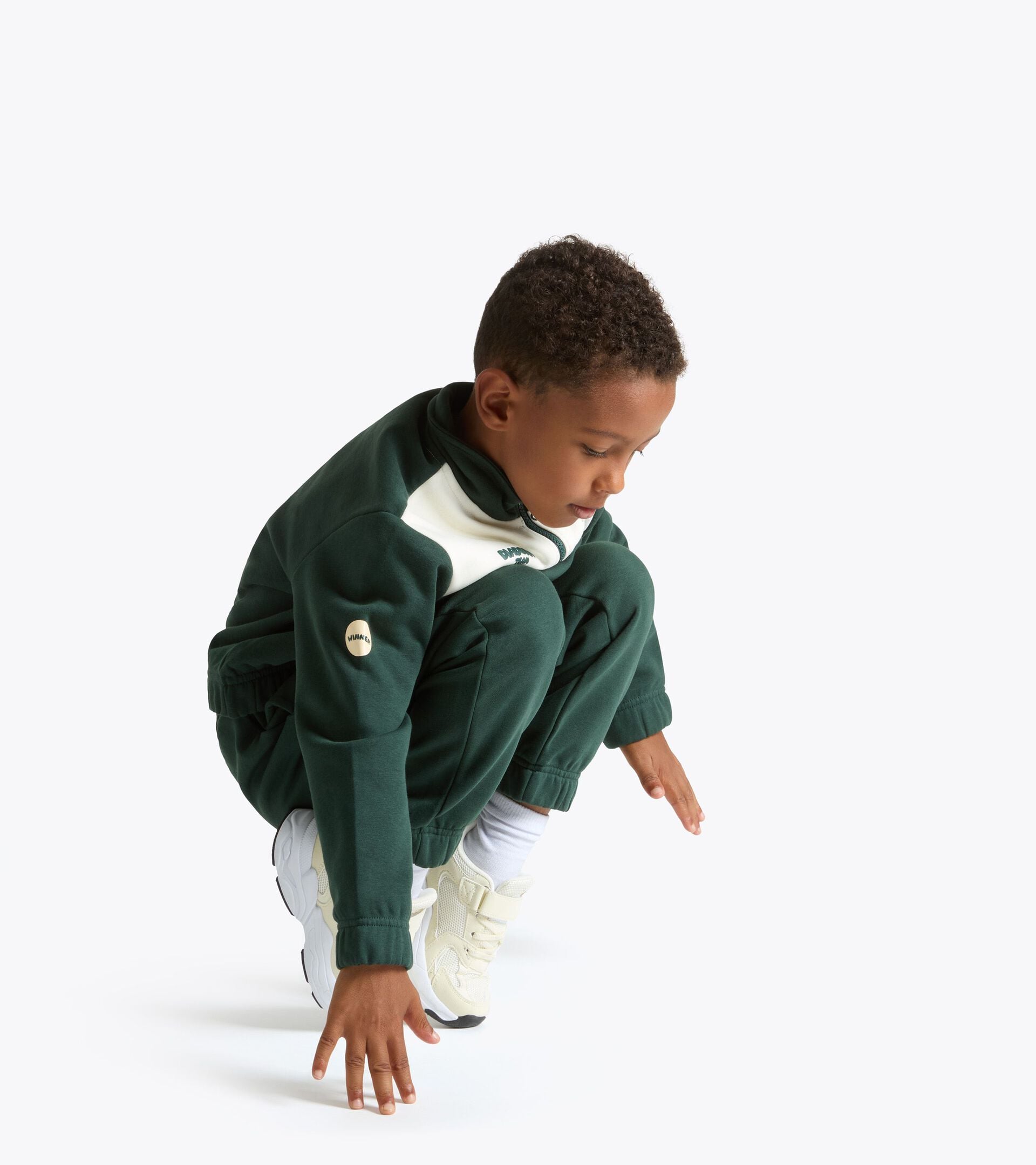 Ch&aacute;ndal de triacetato - Regular - Ni&ntilde;os y ni&ntilde;as JB. TRACKSUIT FZ LOGO (BR) VERDE BOSQUECILLO DE PINO - Diadora