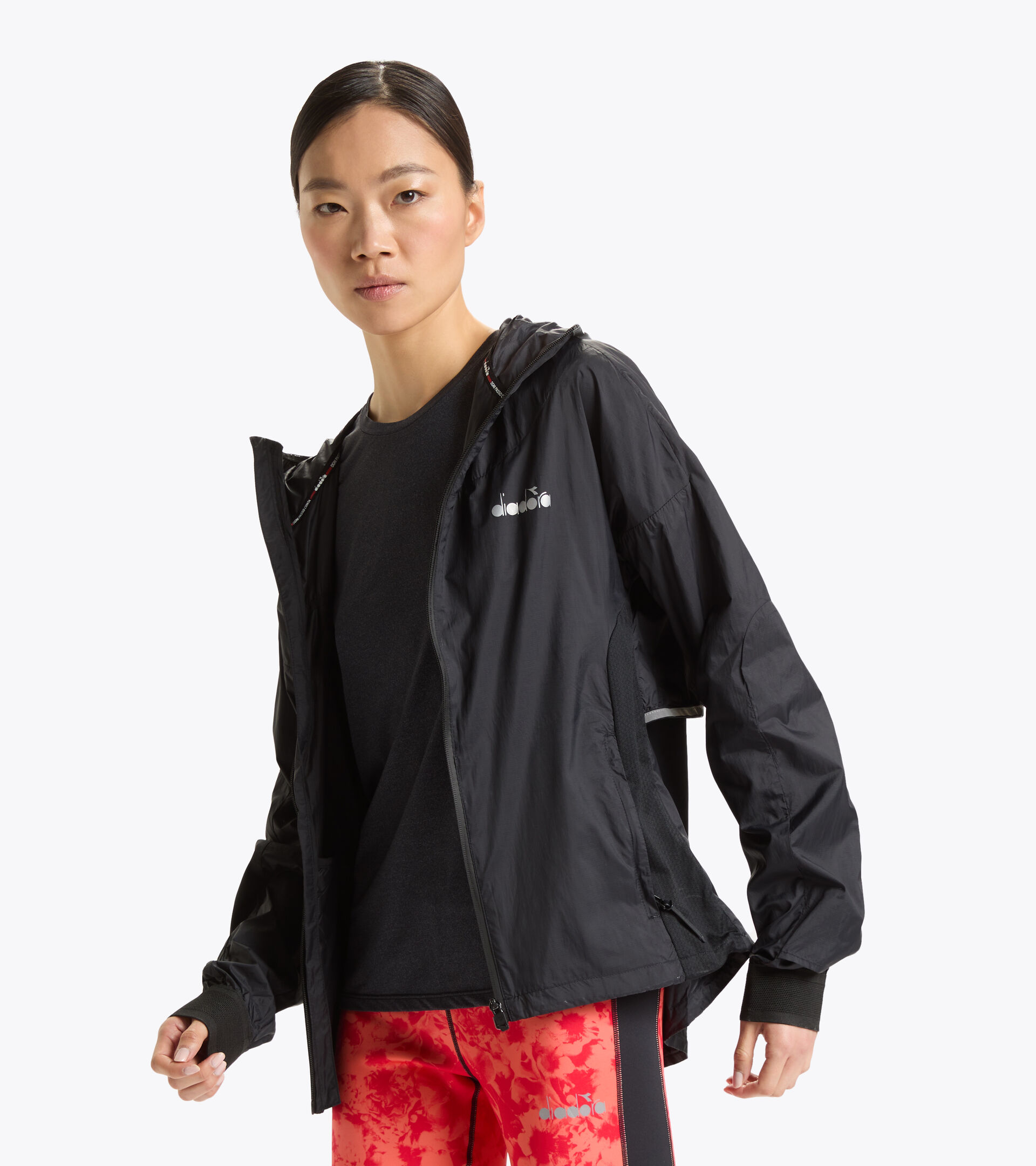 Running jacket - Women L. JACKET BE ONE BLACK - Diadora