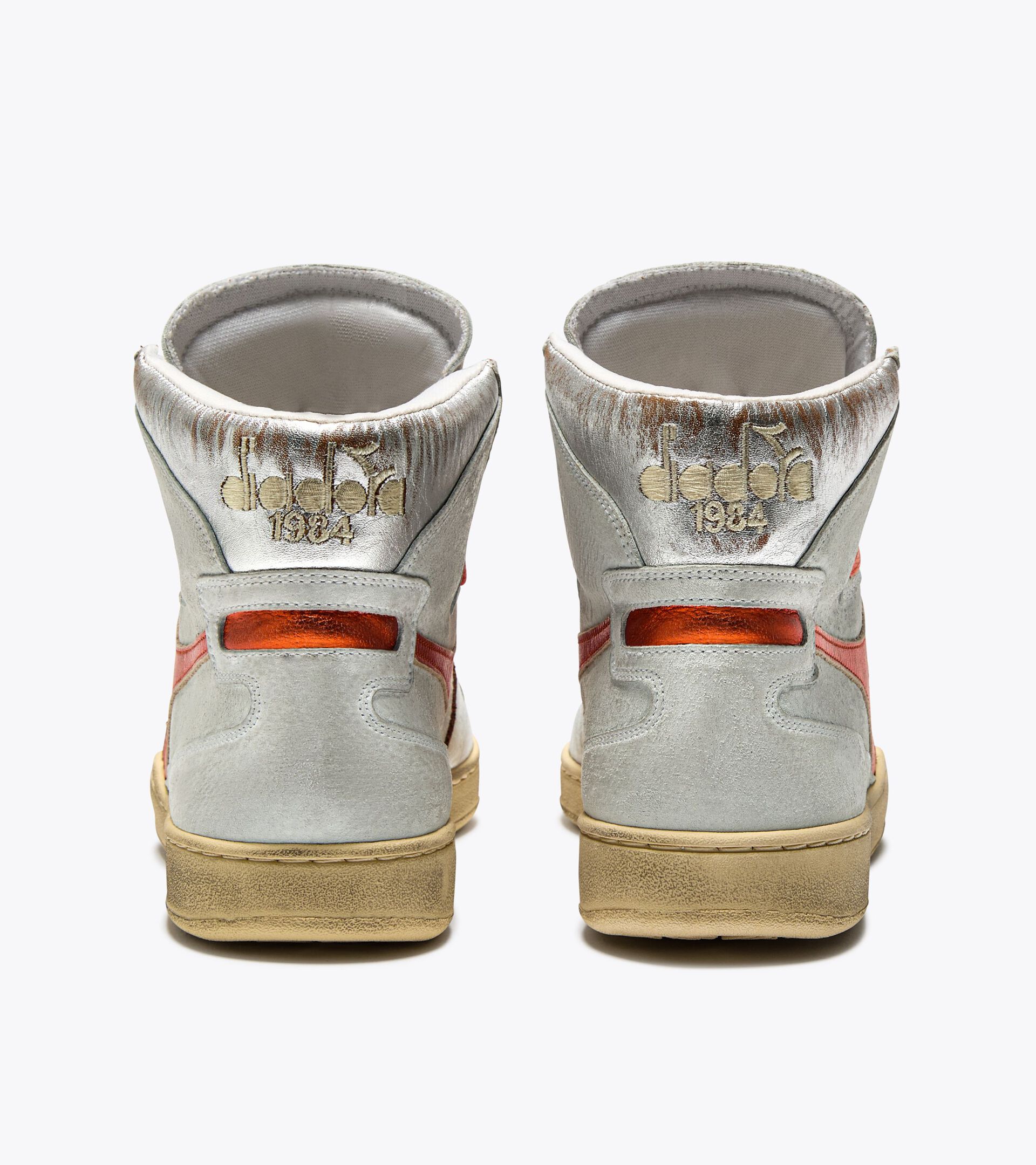 Chaussures Heritage - Femme MI BASKET METAL PIGSKIN USED WN BIANCO/ARANCIO NASTURZIO - Diadora