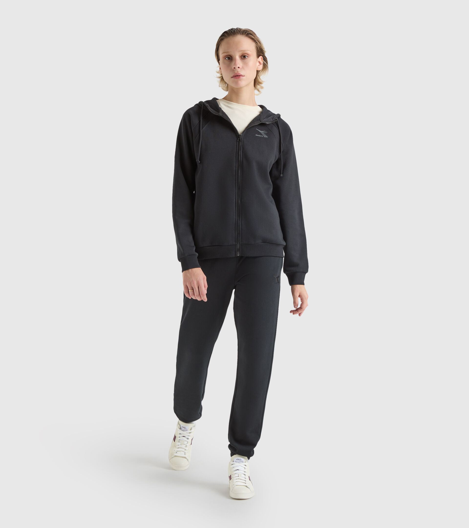 Sudadera con capucha - Mujer L.HOODIE FZ CHROMIA NEGRO - Diadora