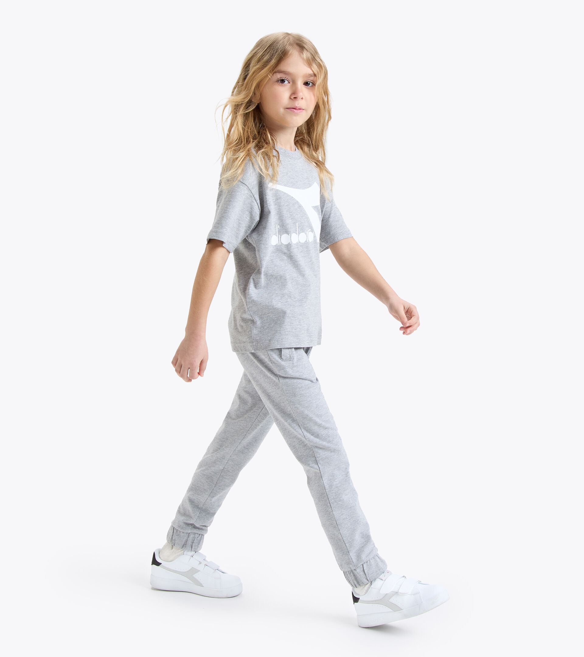 Sports T-shirt - Kids JU.T-SHIRT SS BL LIGHT MIDDLE GRAY MELANGE - Diadora