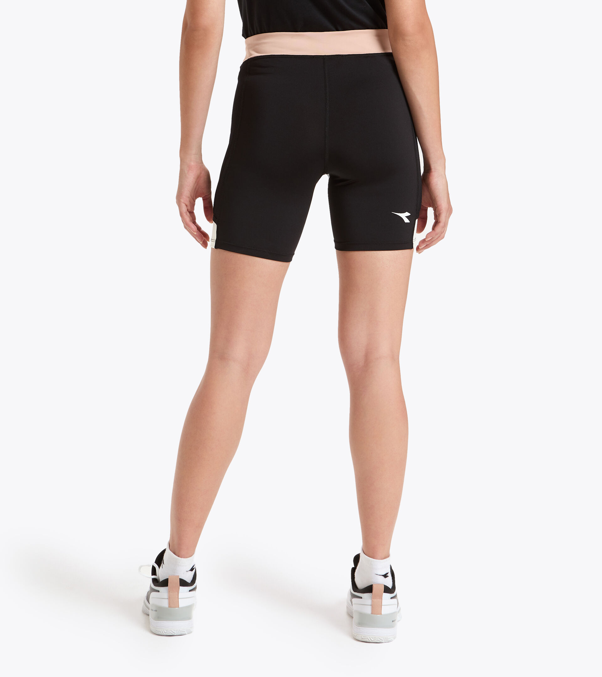 Tennis Shorts - Women L. SHORT TIGHTS POCKET BLACK/MAHOGANY ROSE - Diadora