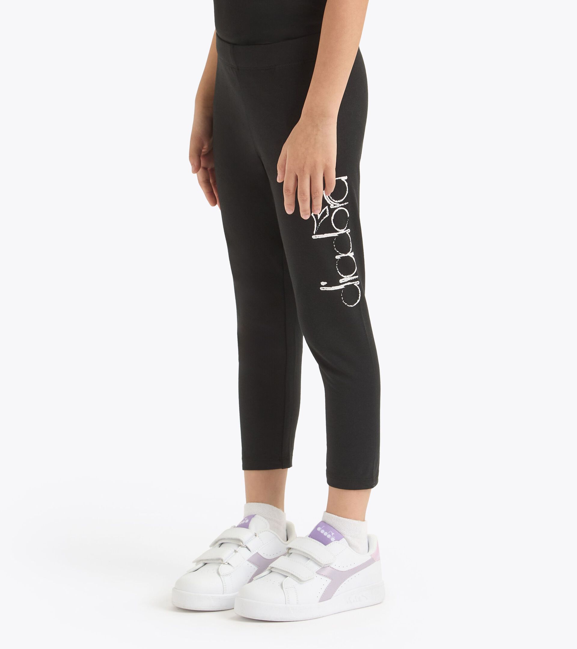 Leggings with graffiti-inspired print - Girl JG. LEGGINGS GRAFFITI BLACK - Diadora