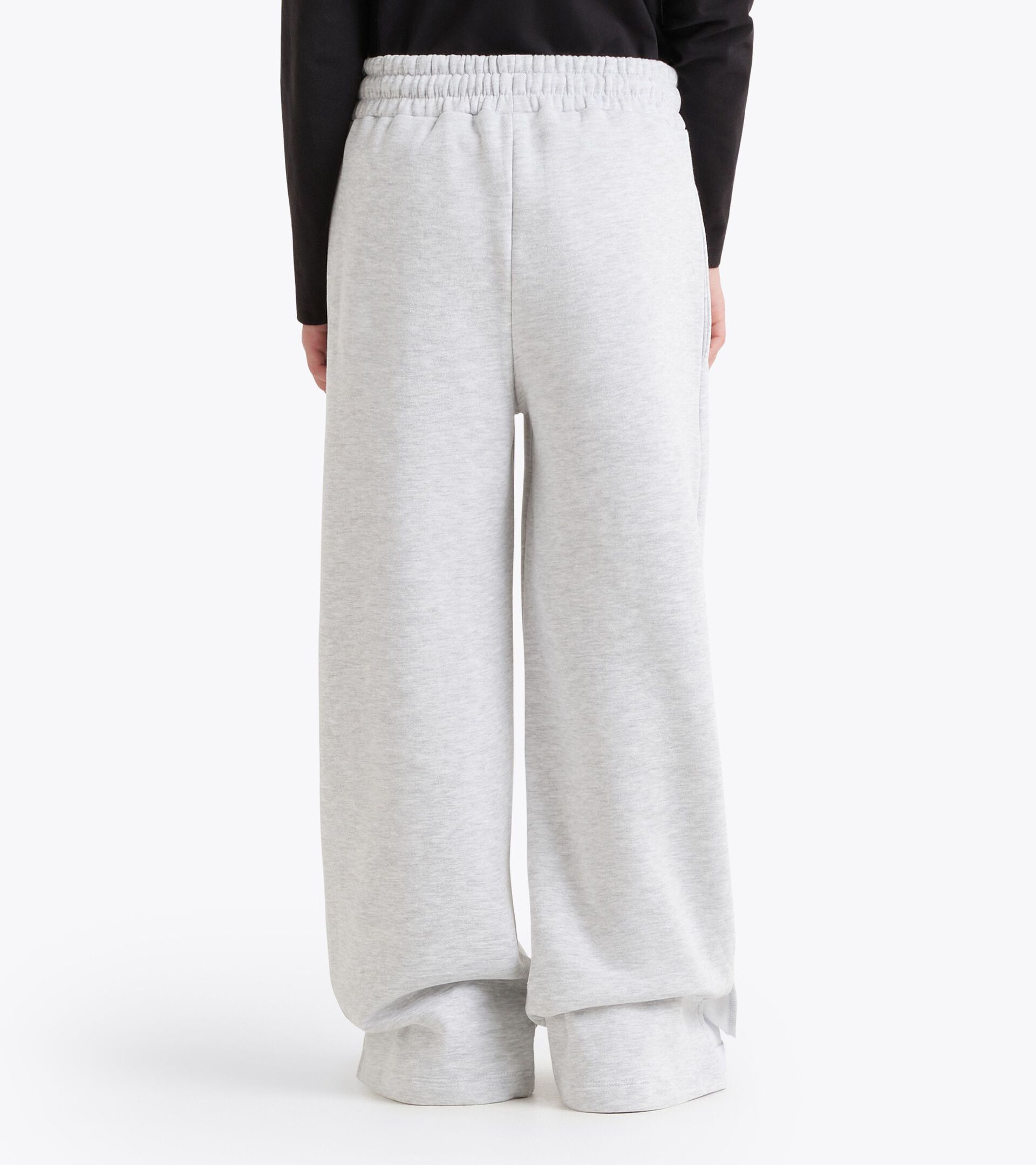 Sporthose mit ausgestelltem Bein - Mädchen JG. FLARE PANTS RHINESTONE LICHT MITTELGRAU MELANGE - Diadora