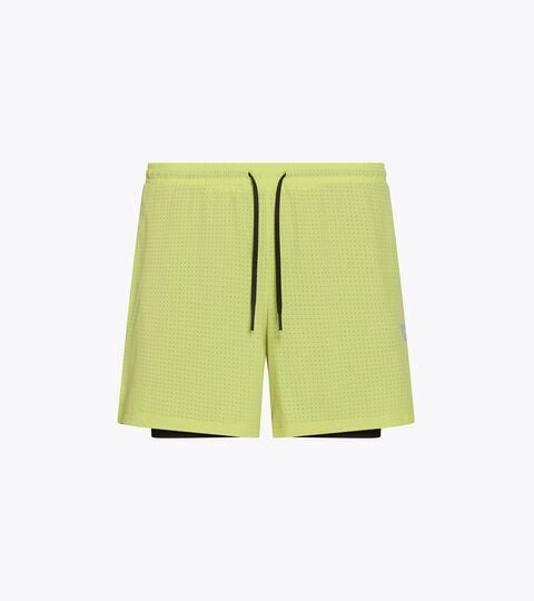 2-in-1 5'' Running Shorts - Training - Men&rsquo;s SHORTS 2IN1 5 WILD LIME GREEN - Diadora