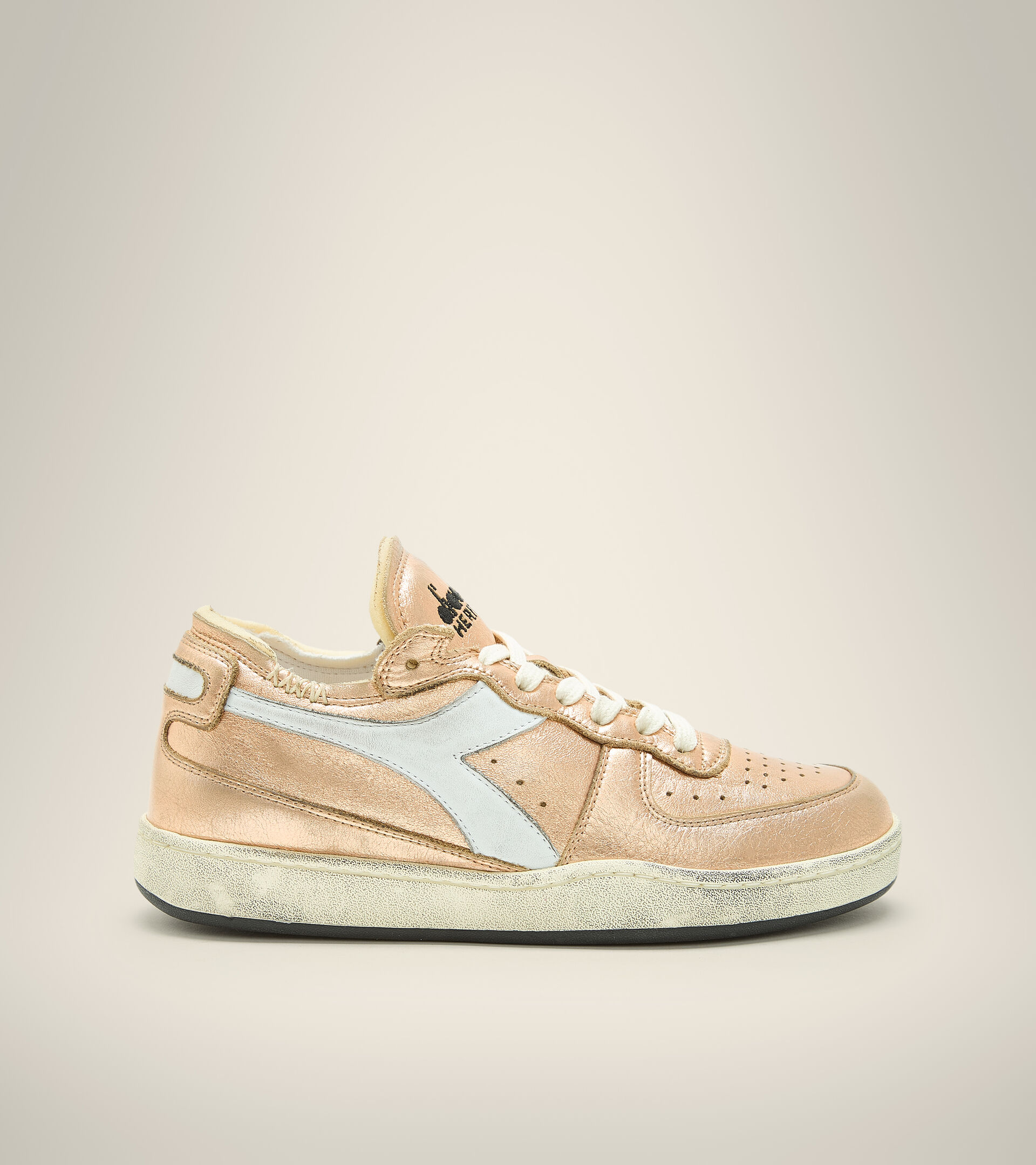 Heritage shoe - Women MI BASKET ROW CUT SILVER USED W PINK CLOUD (50182) - Diadora