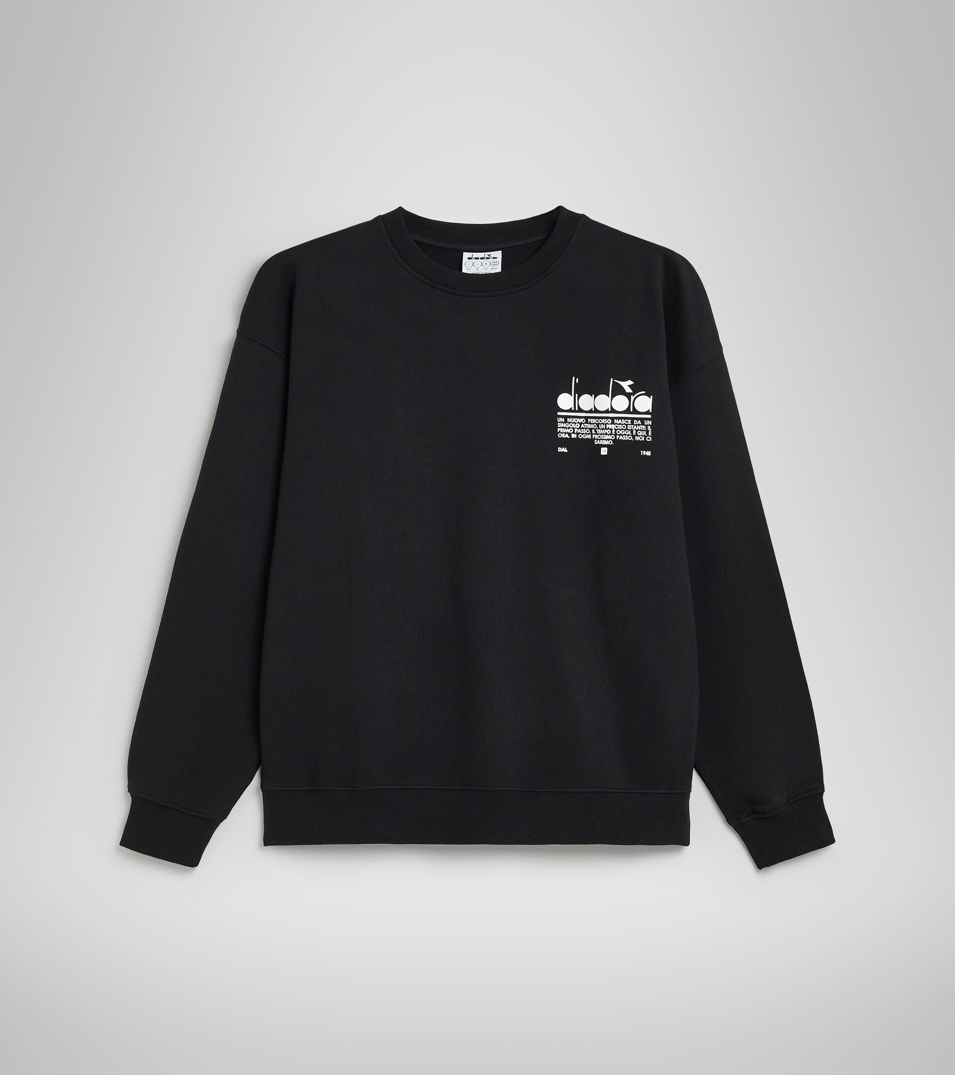 Cotton sweatshirt - Unisex SWEATSHIRT CREW MANIFESTO BLACK - Diadora