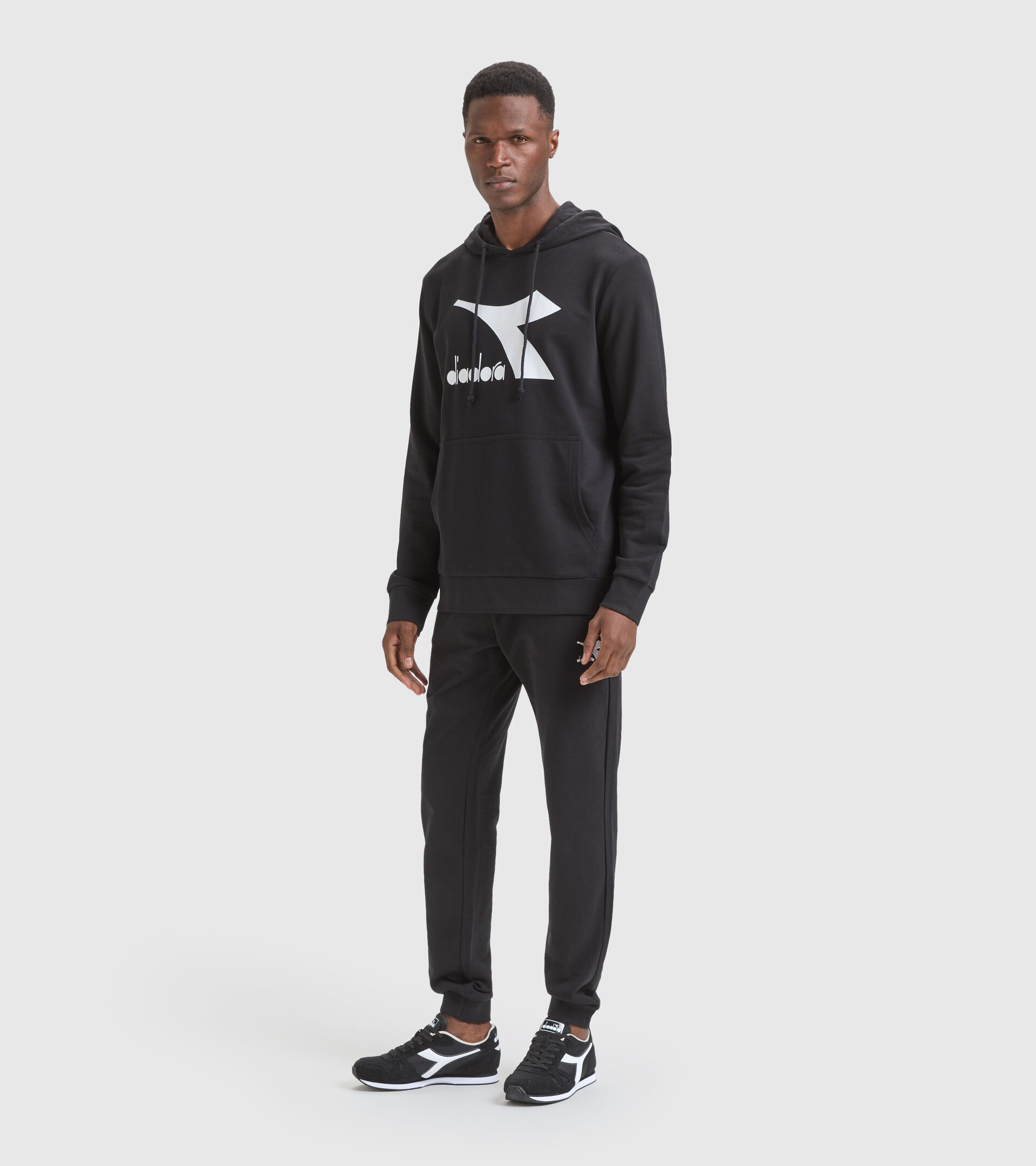 Cotton hoodie - Men HOODIE CHROMIA BLACK - Diadora