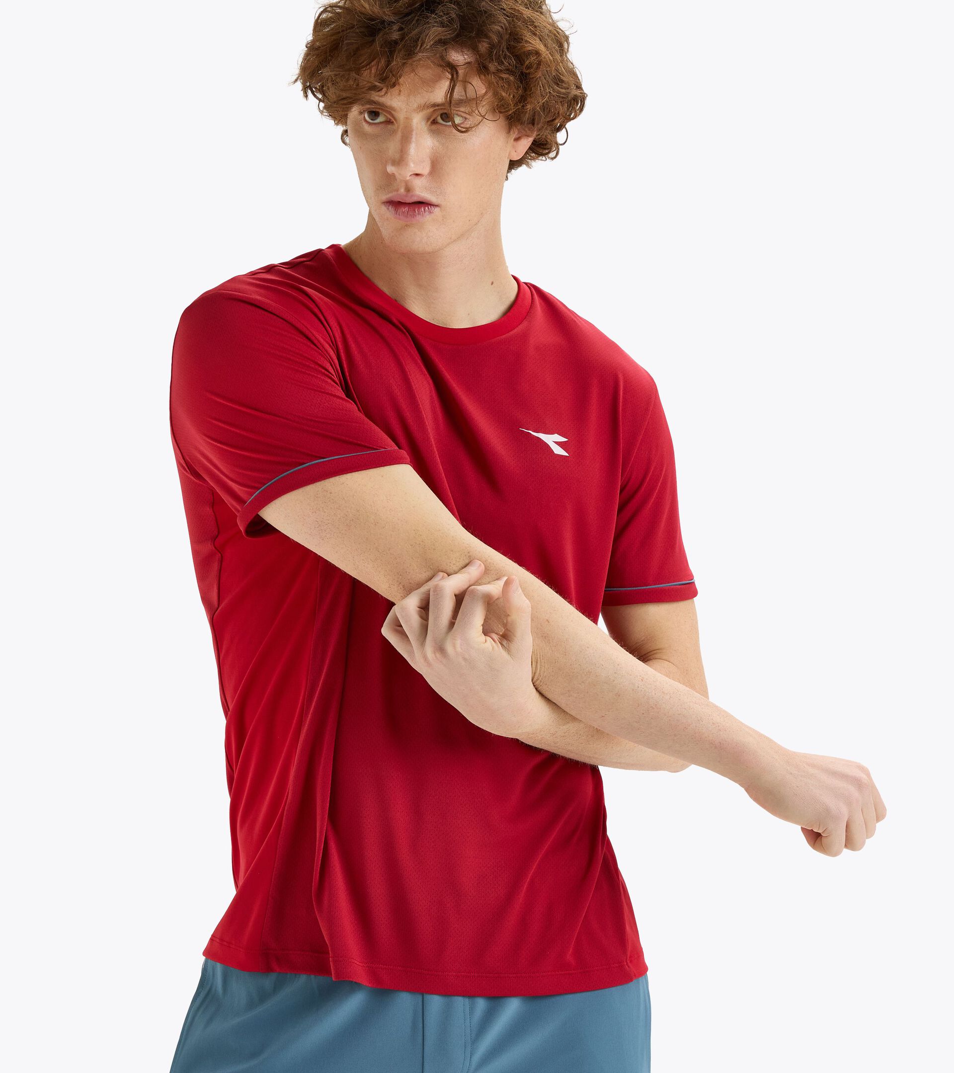 T-shirt de tennis - Homme SS T-SHIRT TENNIS ROUGE CHILI POIVRE - Diadora