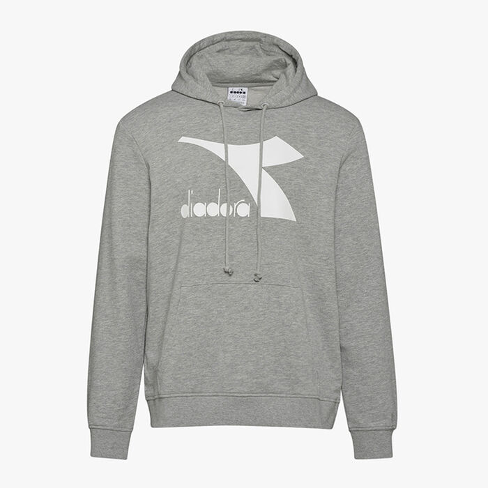 HOODIE SWEAT LOGO CHROMIA, LIGHT MIDDLE GREY MELANGE , large