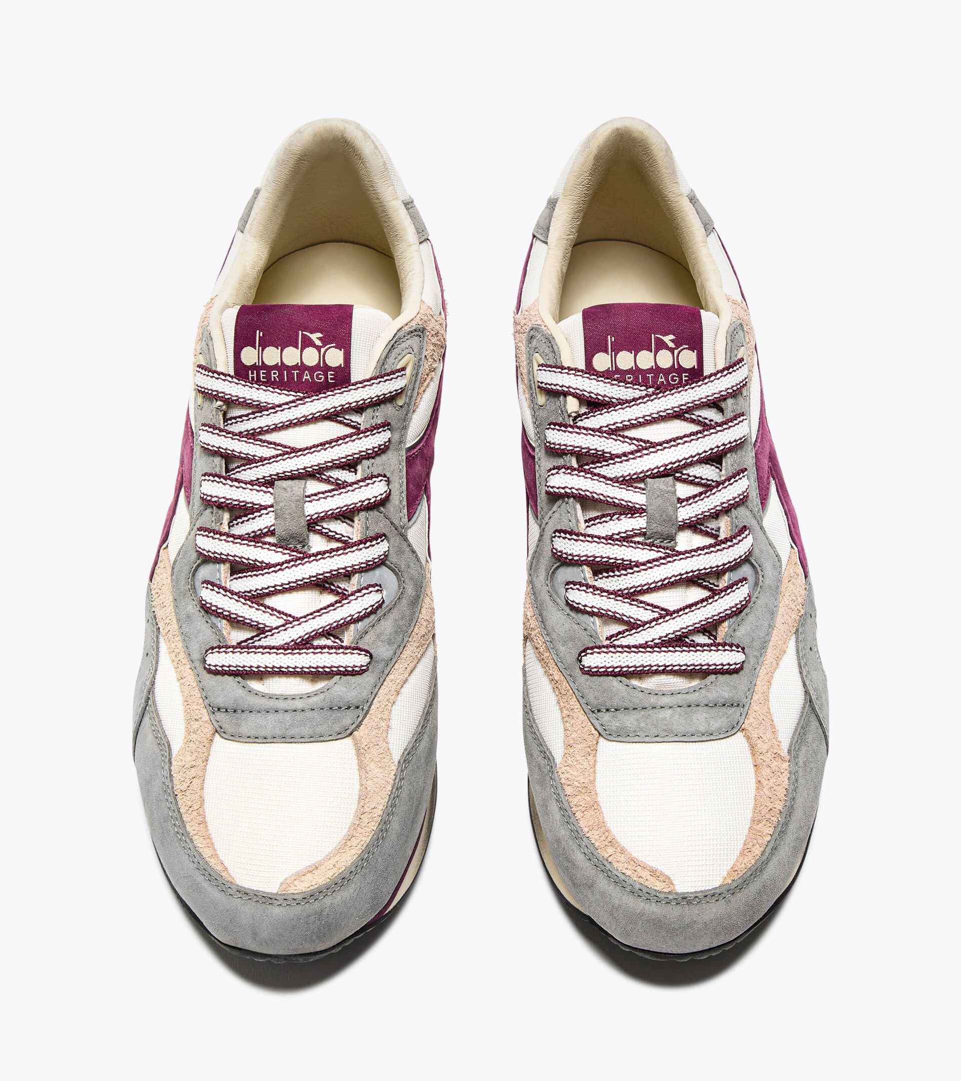 Sneakers Heritage au profil bas - Pour tous les genres EQUIPE REVENGE USED BIANCO/GRIGIO TORTORA - Diadora