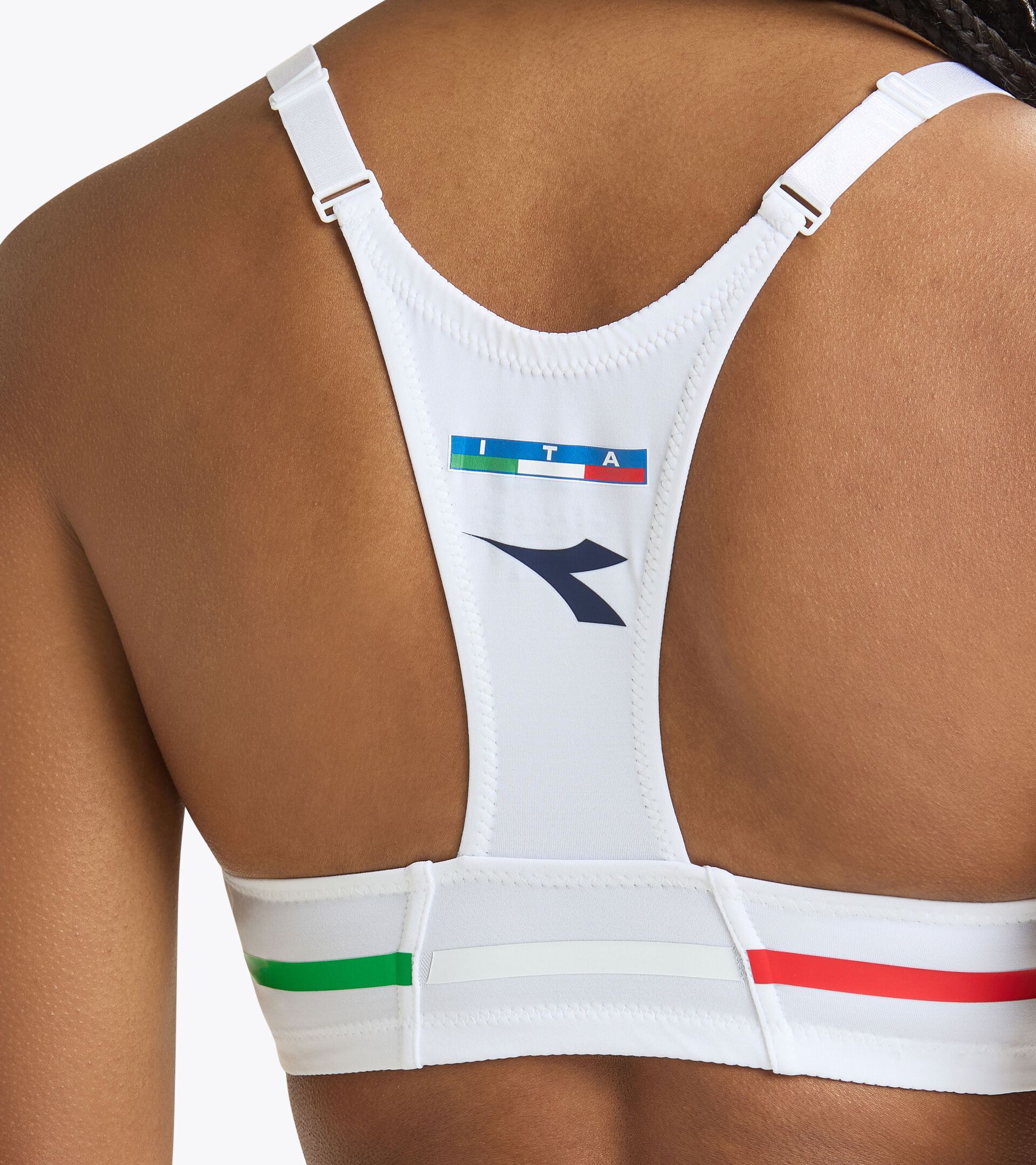 Bikini bra - Italy National Volleyball Team TOP GARA DONNA BV ITALIA OPTICAL WHITE - Diadora