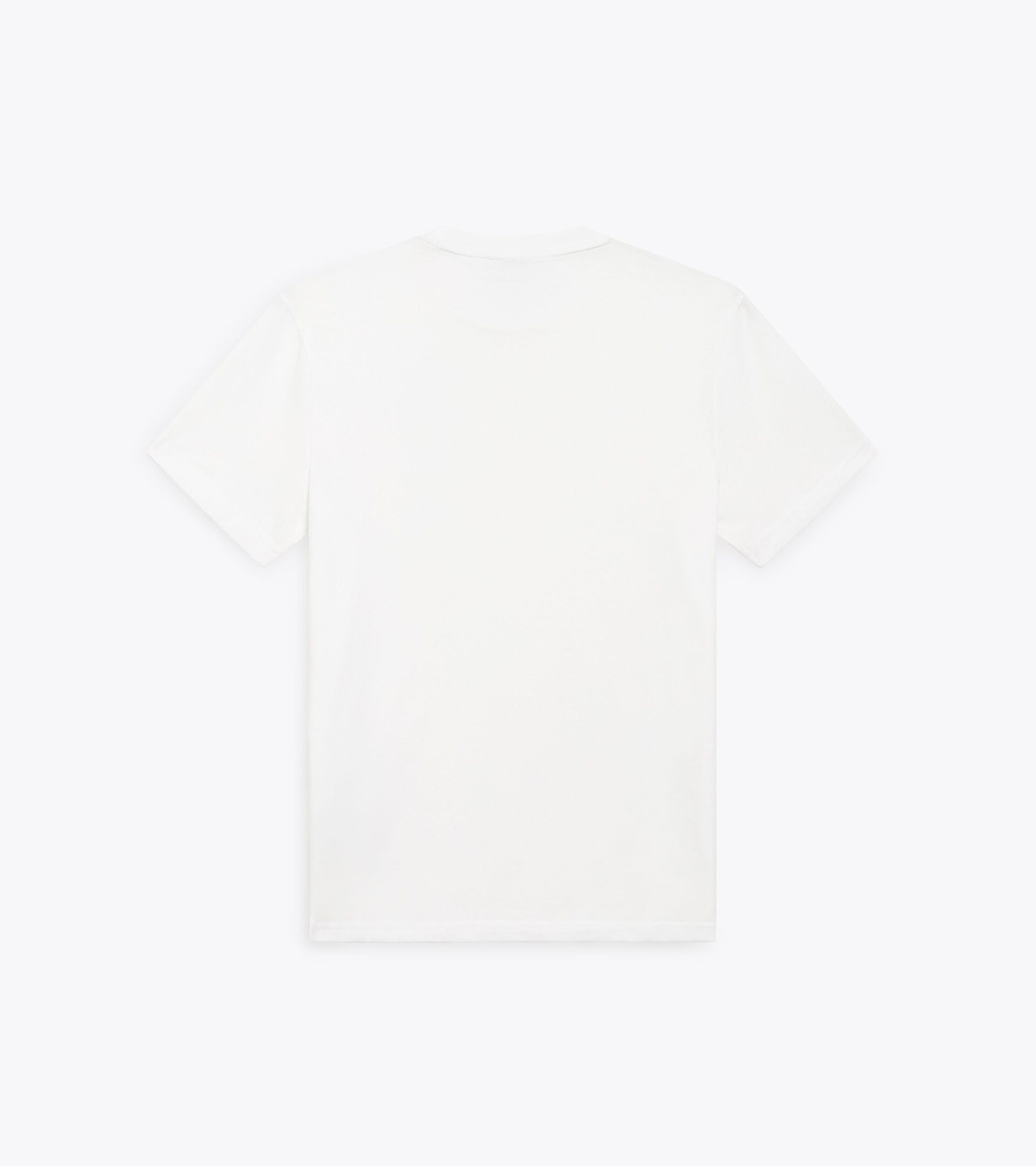 Cotton t-shirt - Men’s T-SHIRT SS ESS. SPORTS SL OPTICAL WHITE/BLACK - Diadora